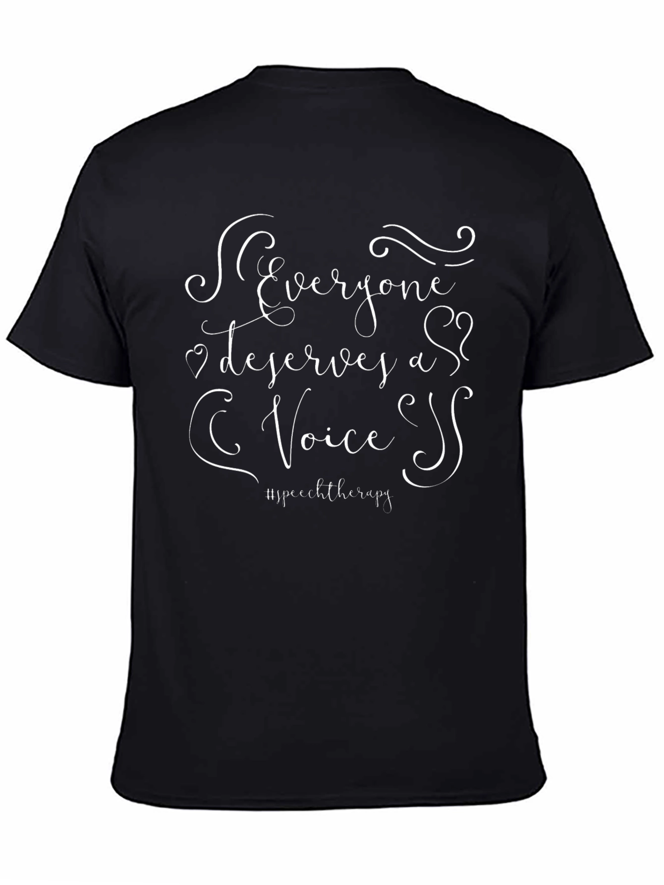 Camiseta Negra con Diseño Todos Merecen una Voz