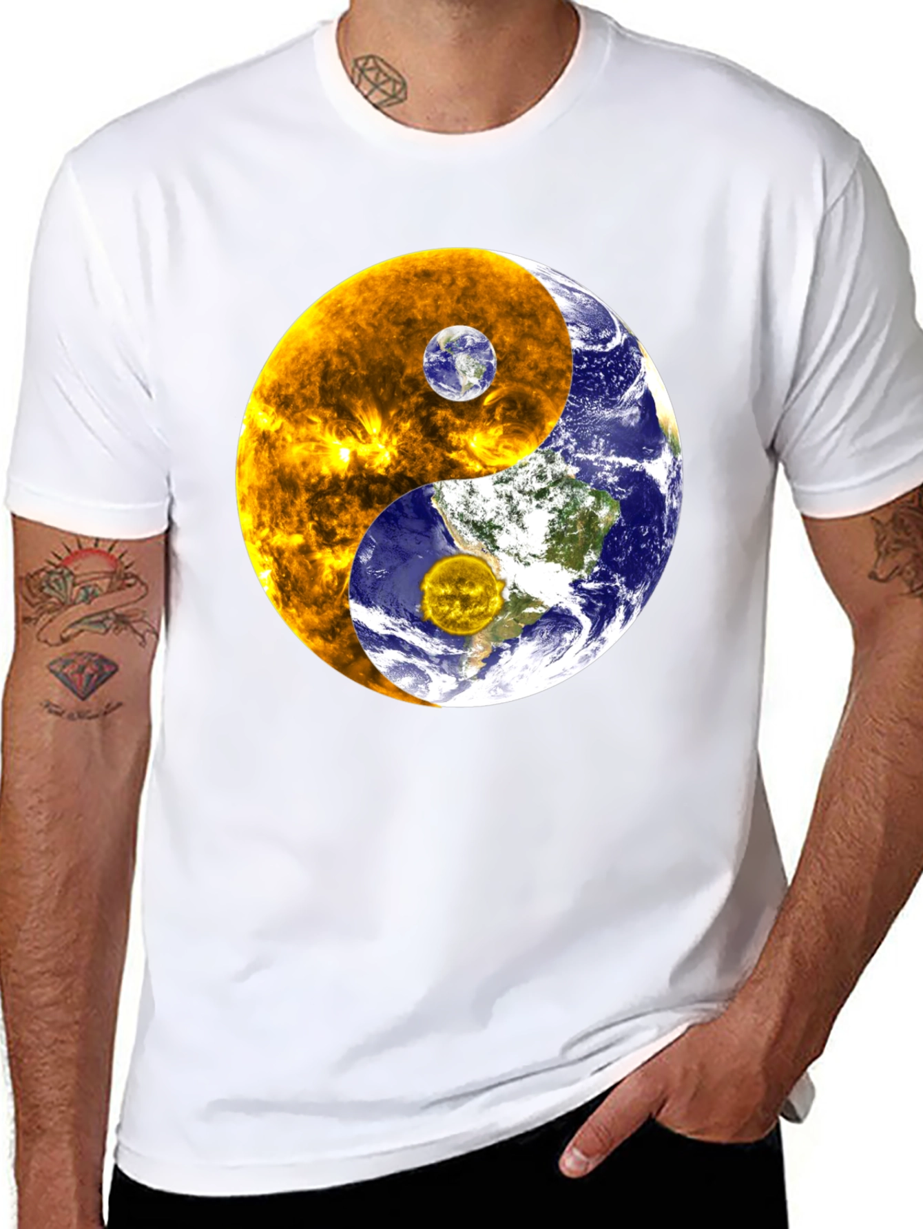 Camiseta Yin Yang Sol Tierra Universo