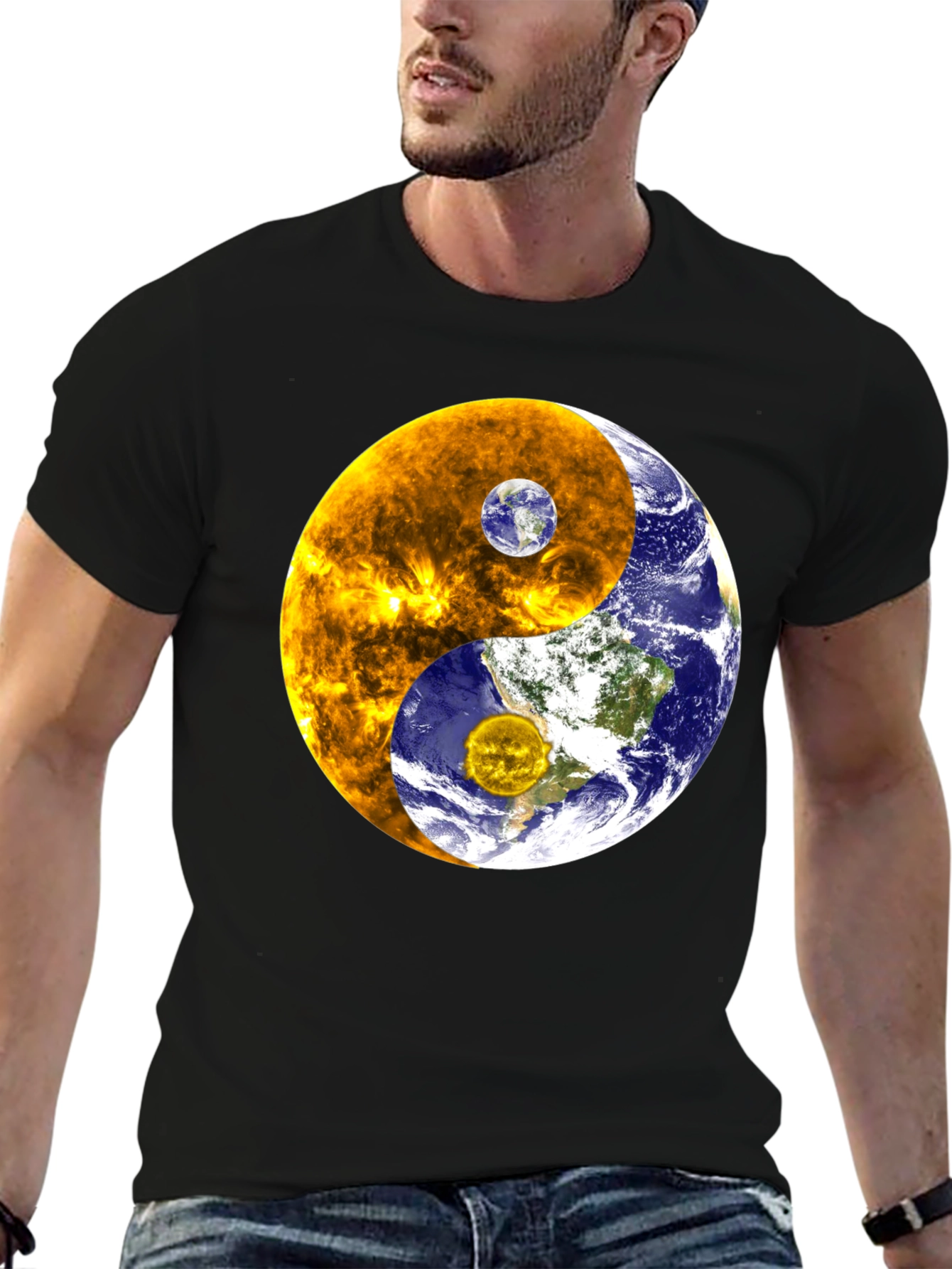 Camiseta Yin Yang Sol Tierra Universo