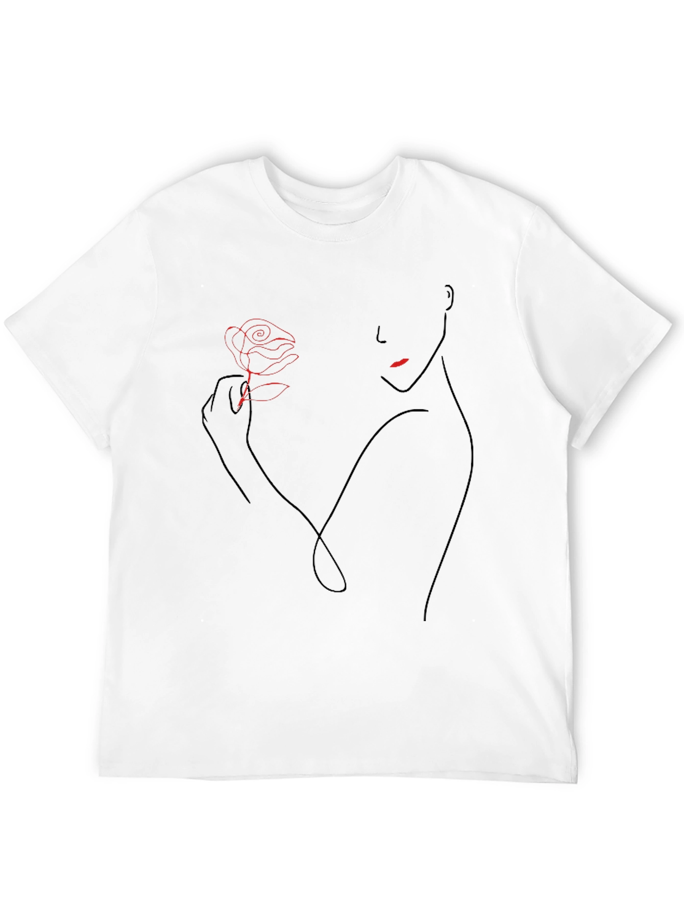 Camiseta Negra con Diseño Floral Abstracto para Hombre