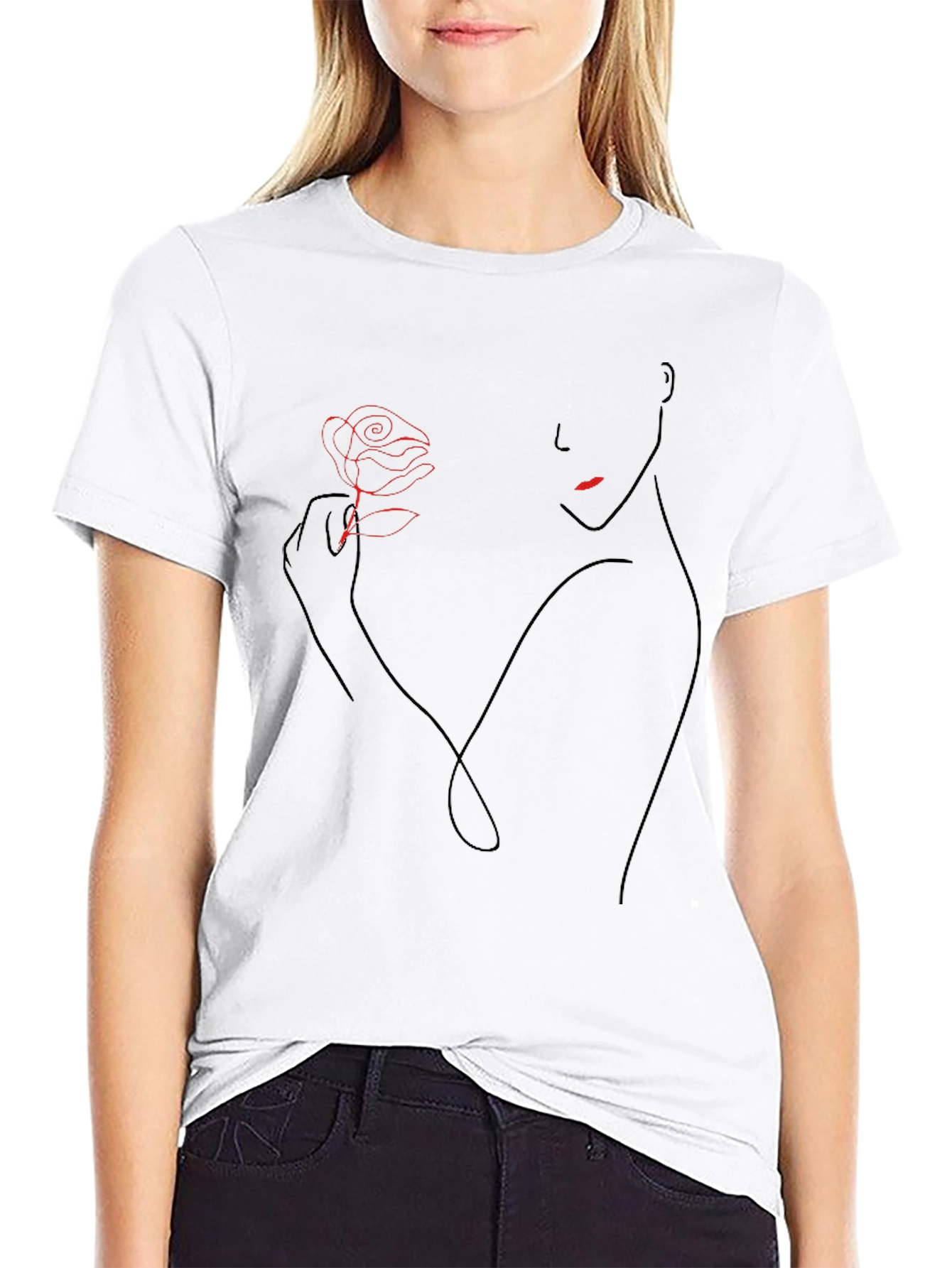 Camiseta Negra con Diseño Floral Abstracto para Hombre