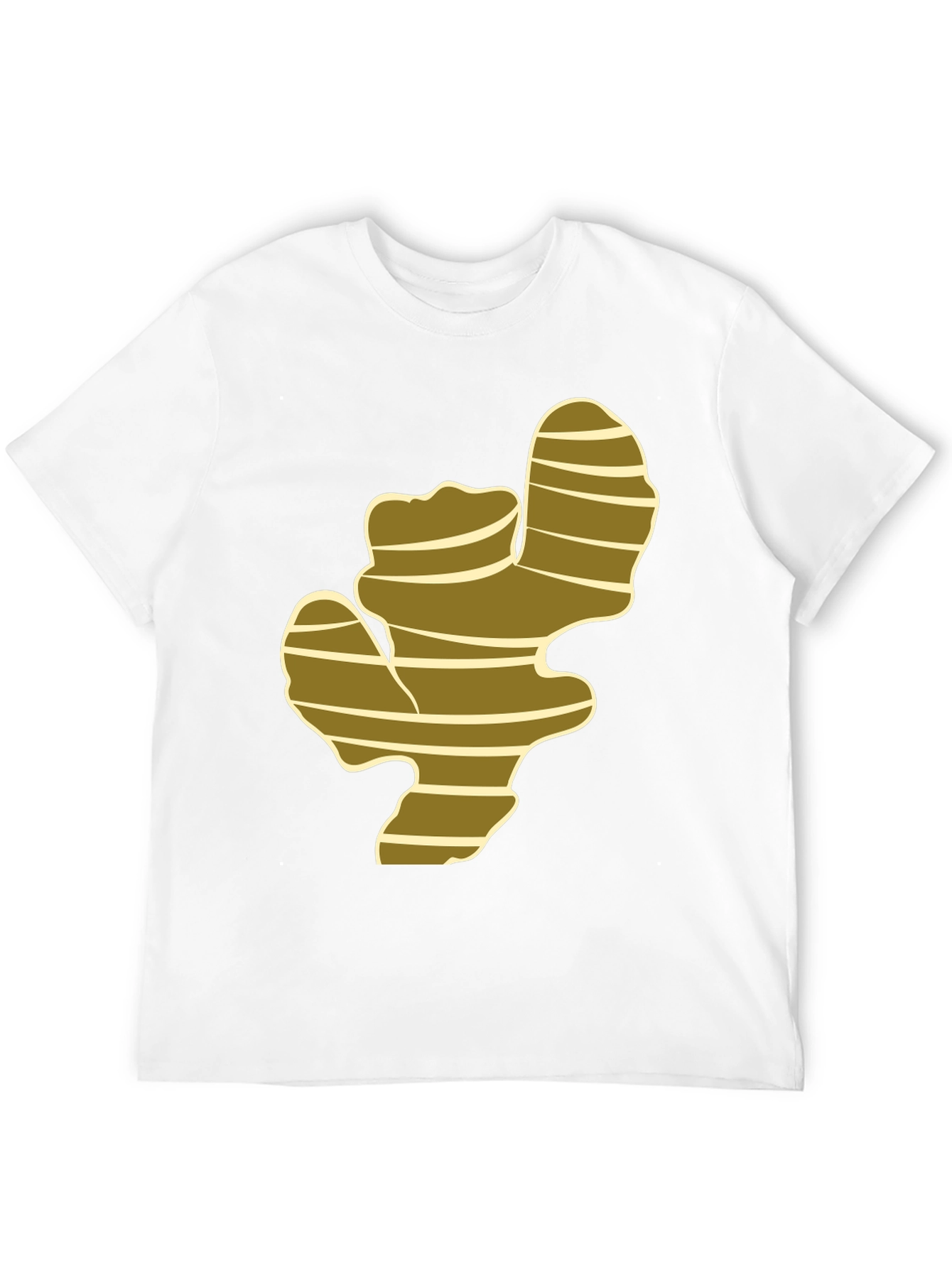 Camiseta Negra con Diseño de Raíz de Jengibre