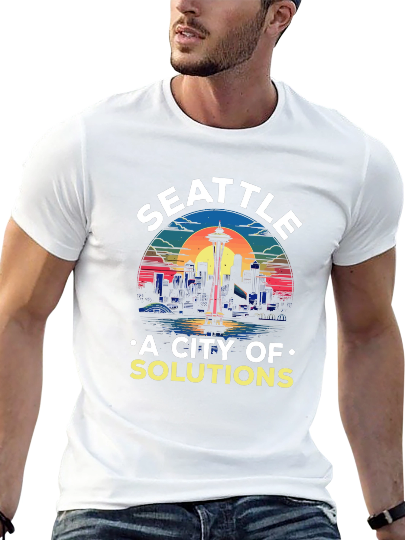 Camiseta Seattle: Ciudad de Soluciones con Diseño Retro