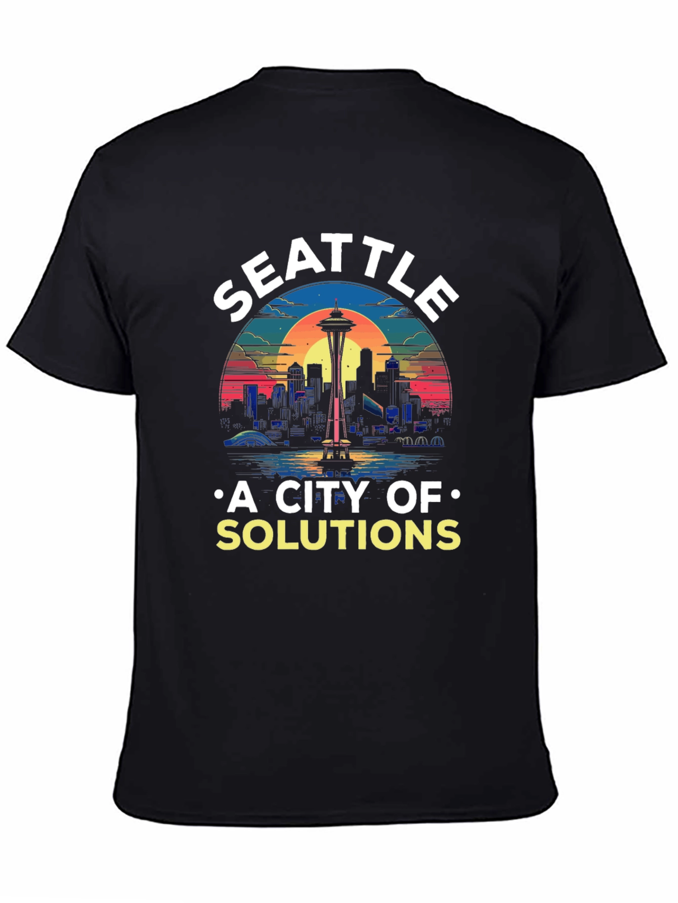 Camiseta Seattle: Ciudad de Soluciones con Diseño Retro