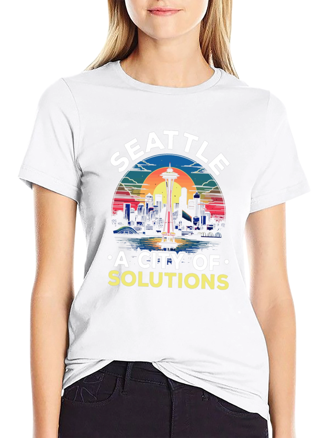 Camiseta Seattle: Ciudad de Soluciones con Diseño Retro