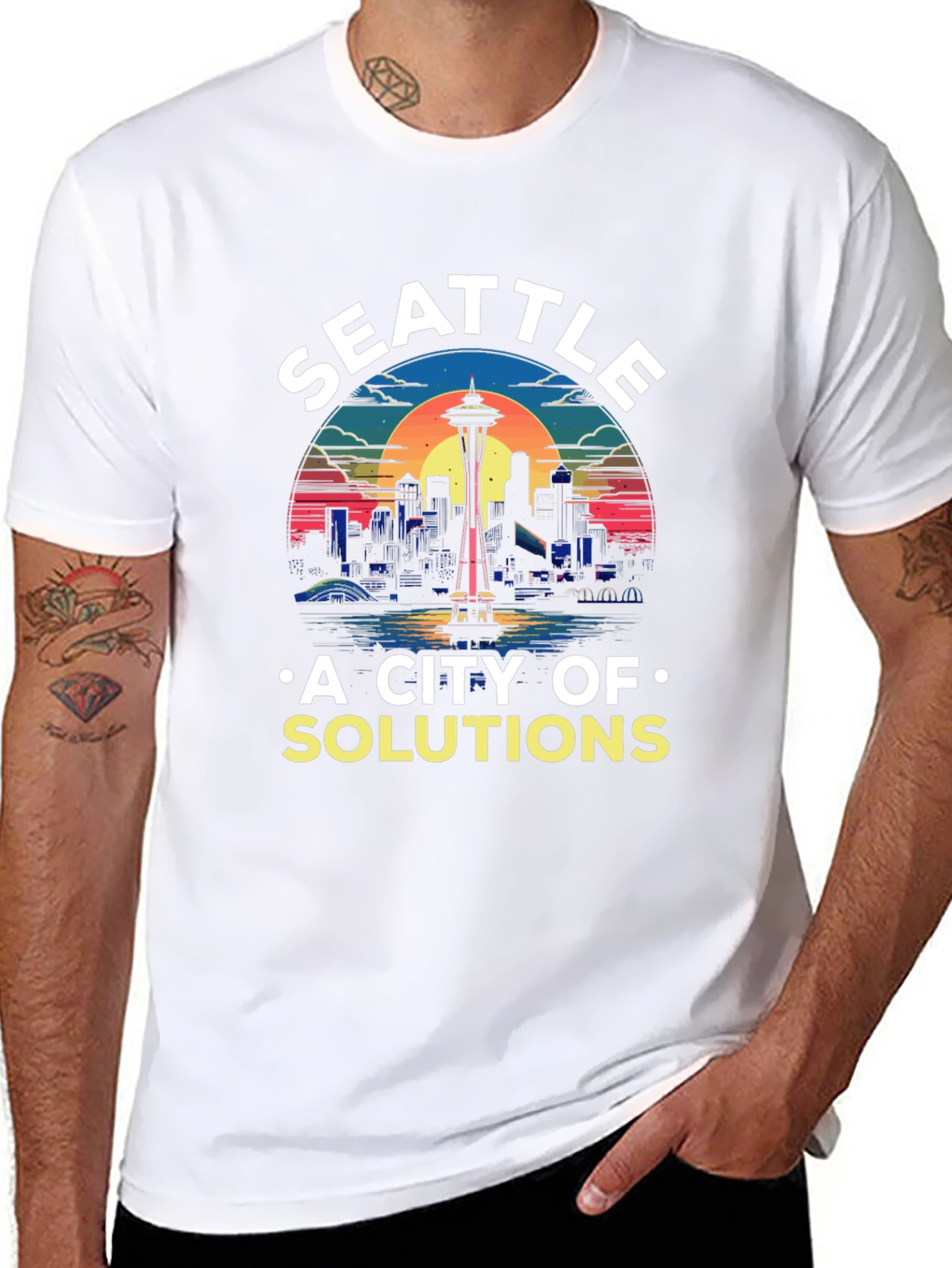Camiseta Seattle: Ciudad de Soluciones con Diseño Retro