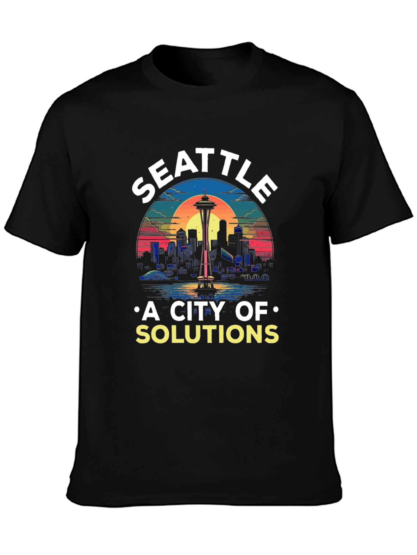 Camiseta Seattle: Ciudad de Soluciones con Diseño Retro