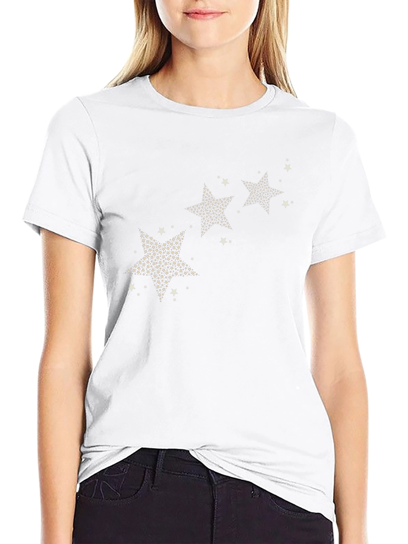 Camiseta Negra Estampado Estrellas Hombre