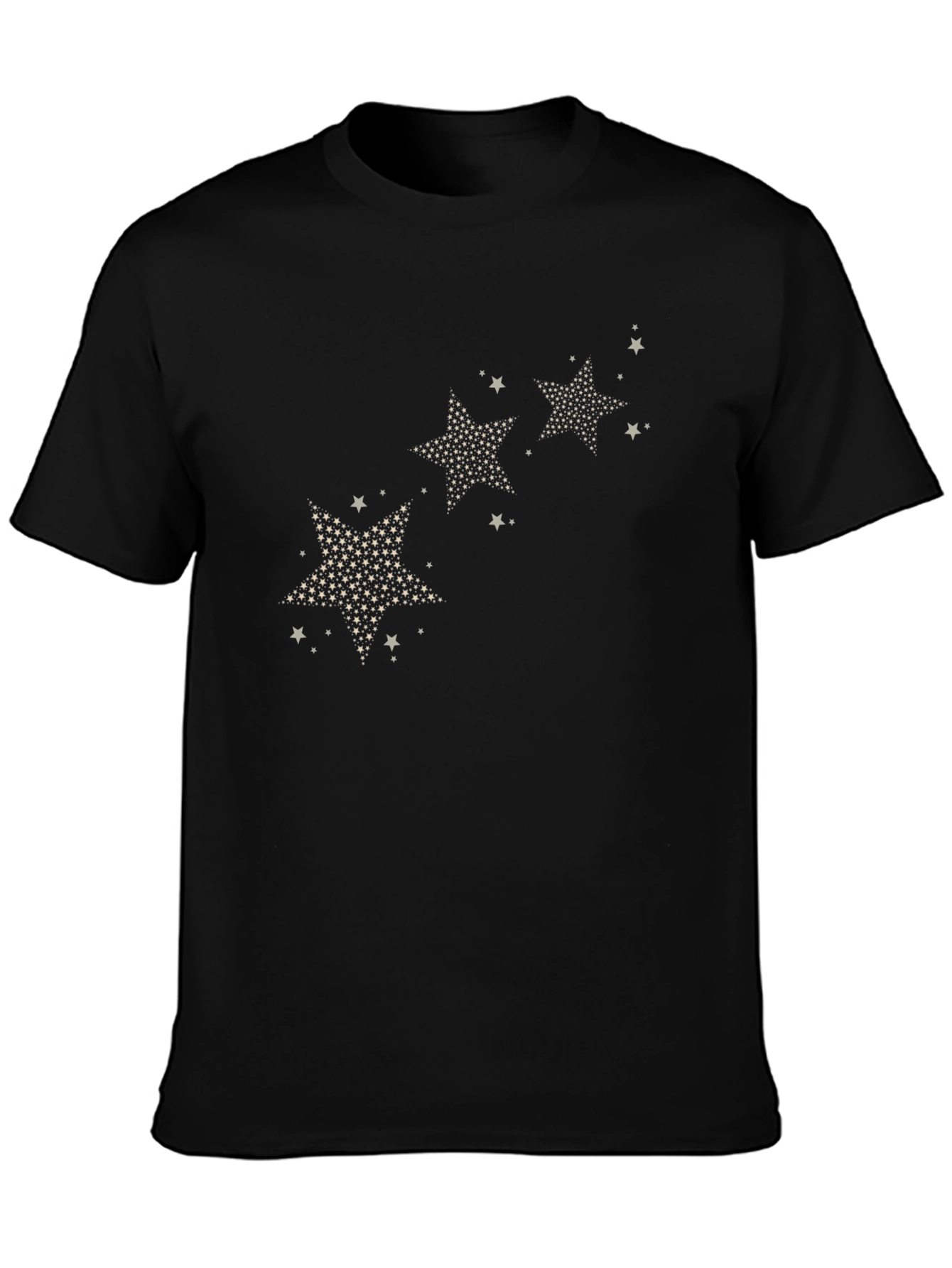 Camiseta Negra Estampado Estrellas Hombre