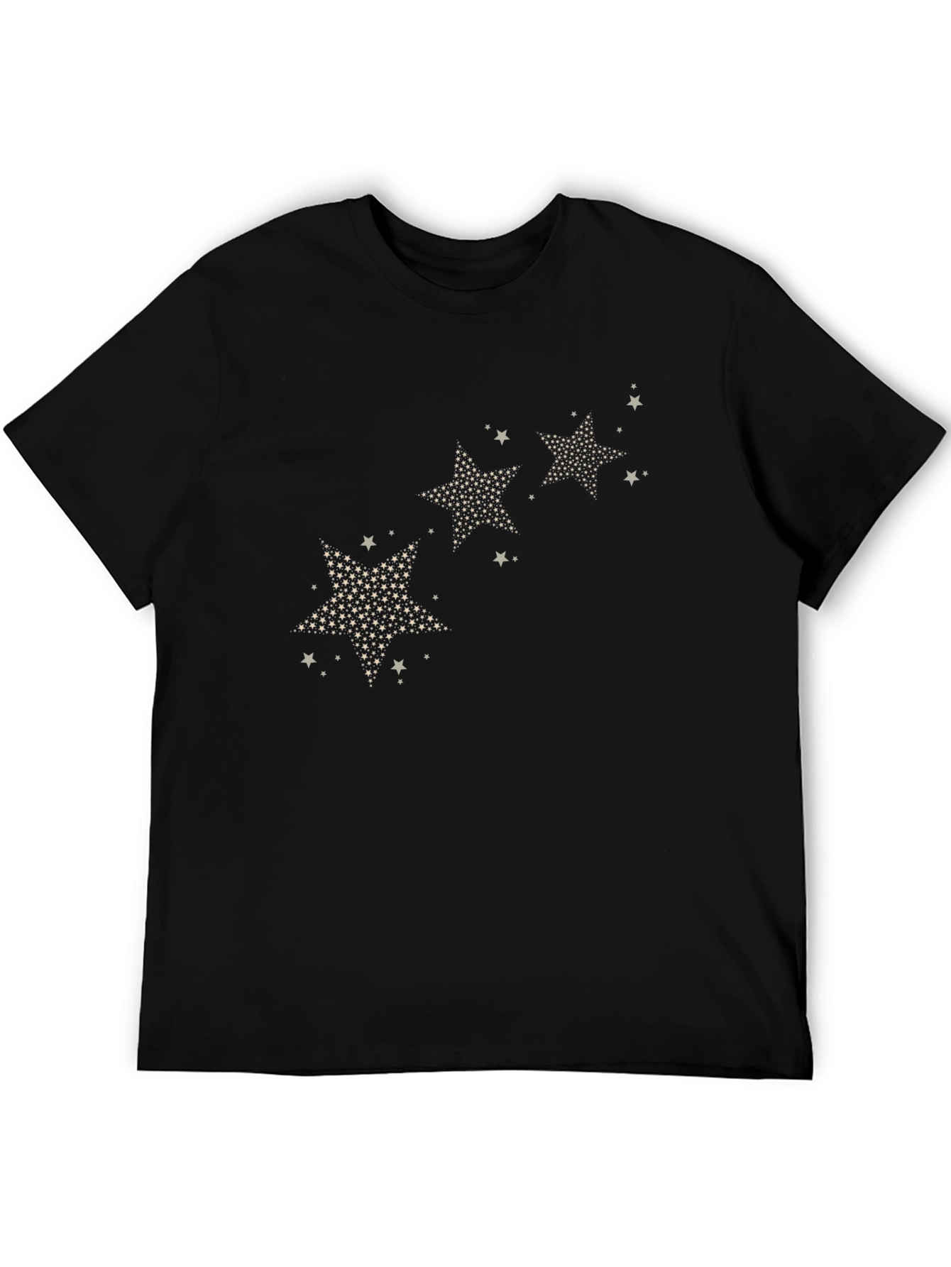 Camiseta Negra Estampado Estrellas Hombre