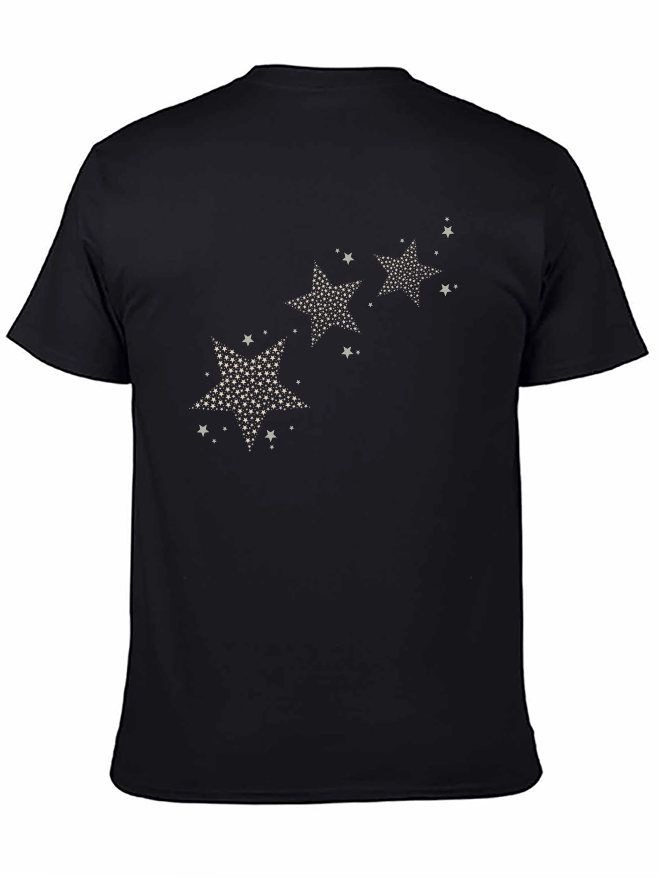 Camiseta Negra Estampado Estrellas Hombre