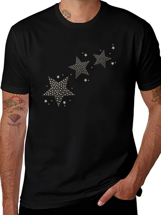 Camiseta Negra Estampado Estrellas Hombre