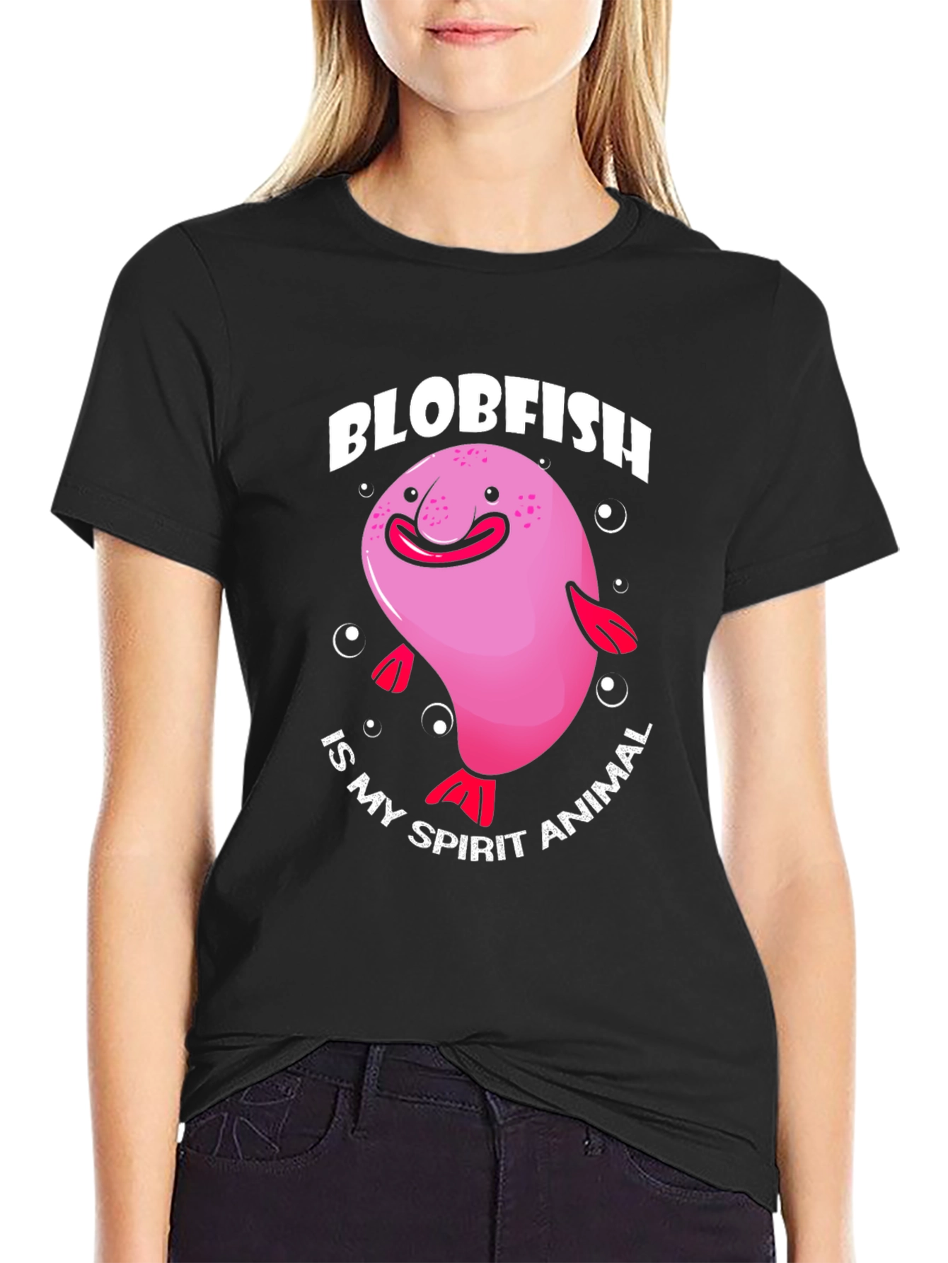 Camiseta Negra con Diseño de Pez Borrón