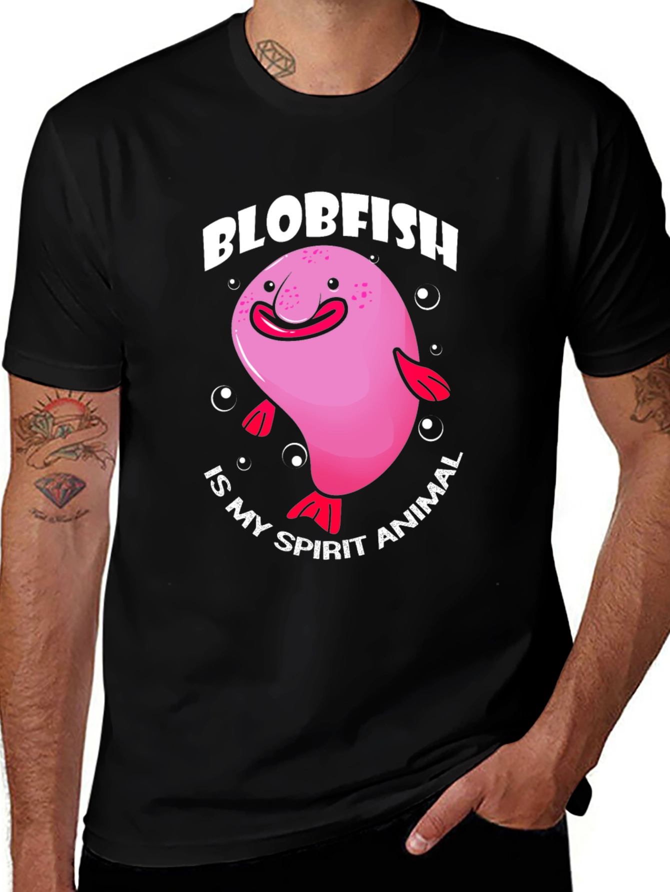 Camiseta Negra con Diseño de Pez Borrón