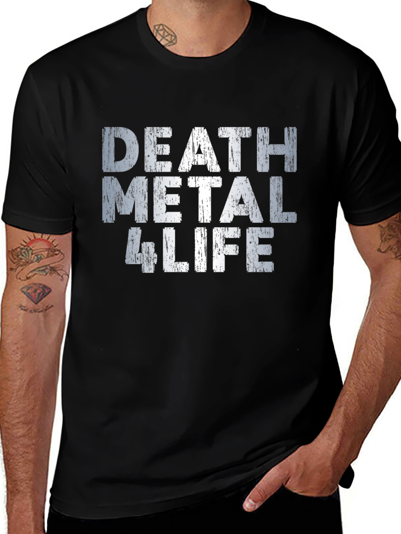 Camiseta Death Metal 4 Life - Estilo Grunge