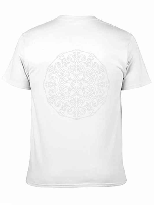 Camiseta Negra Mandala Diseño Floral