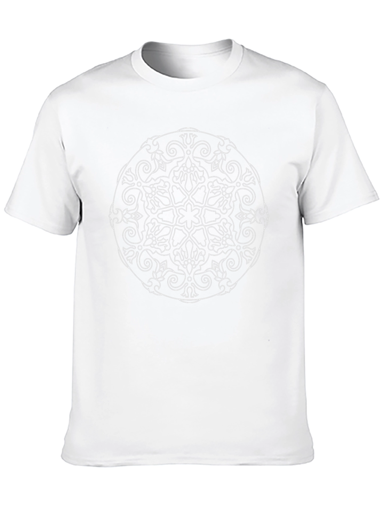 Camiseta Negra Mandala Diseño Floral