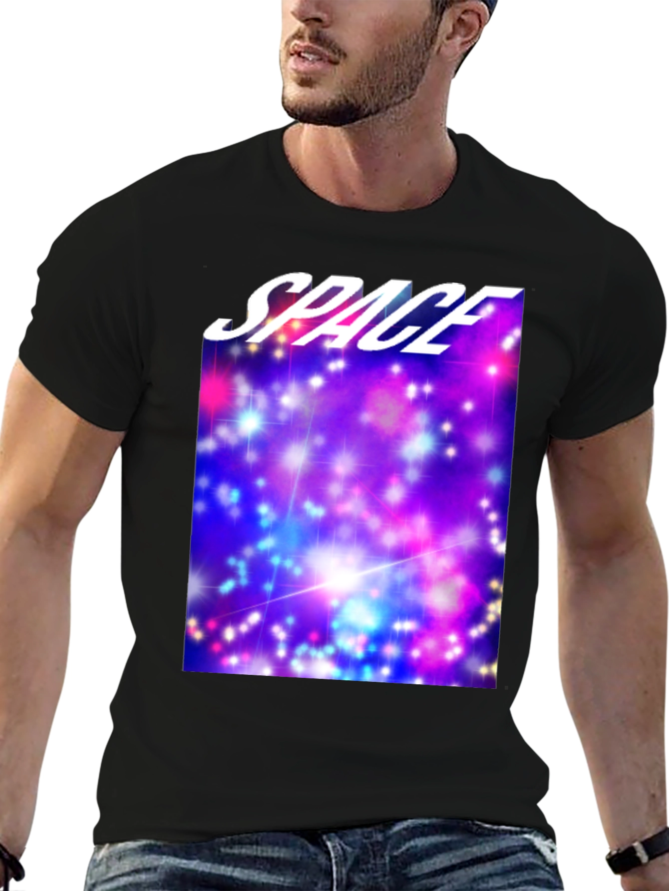 Camiseta Negra Espacio Estelar