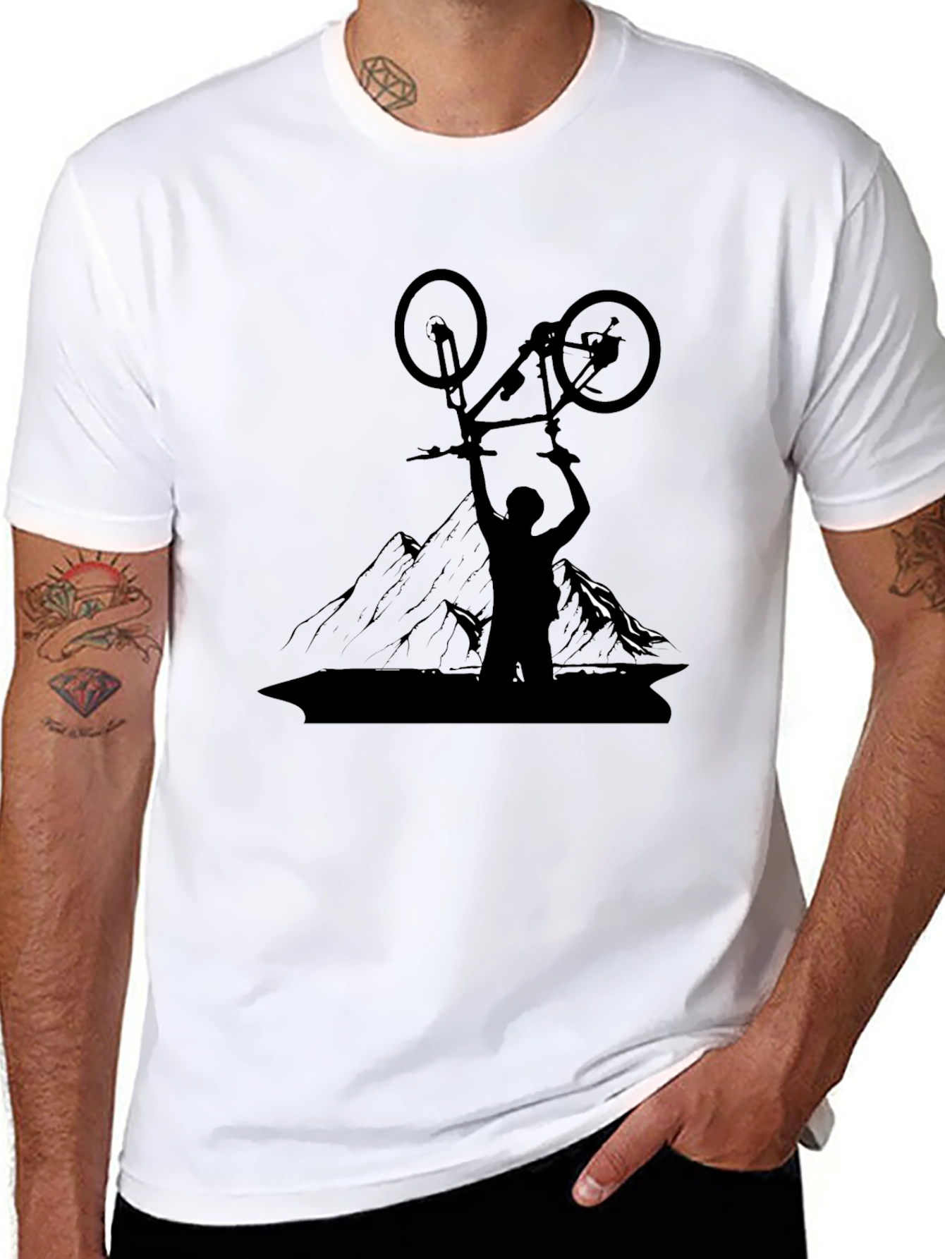 Camiseta Negra Hombre Ciclismo Montaña