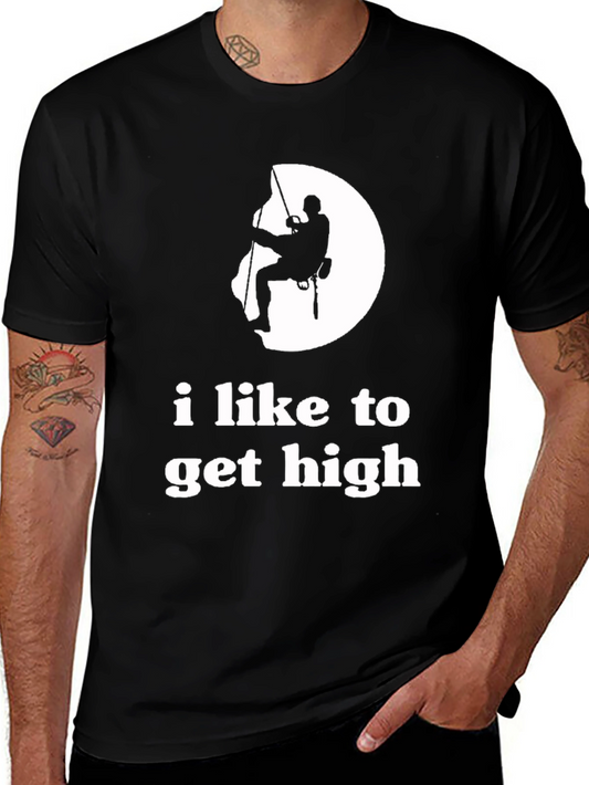 Camiseta Negra Me gusta escalar alto