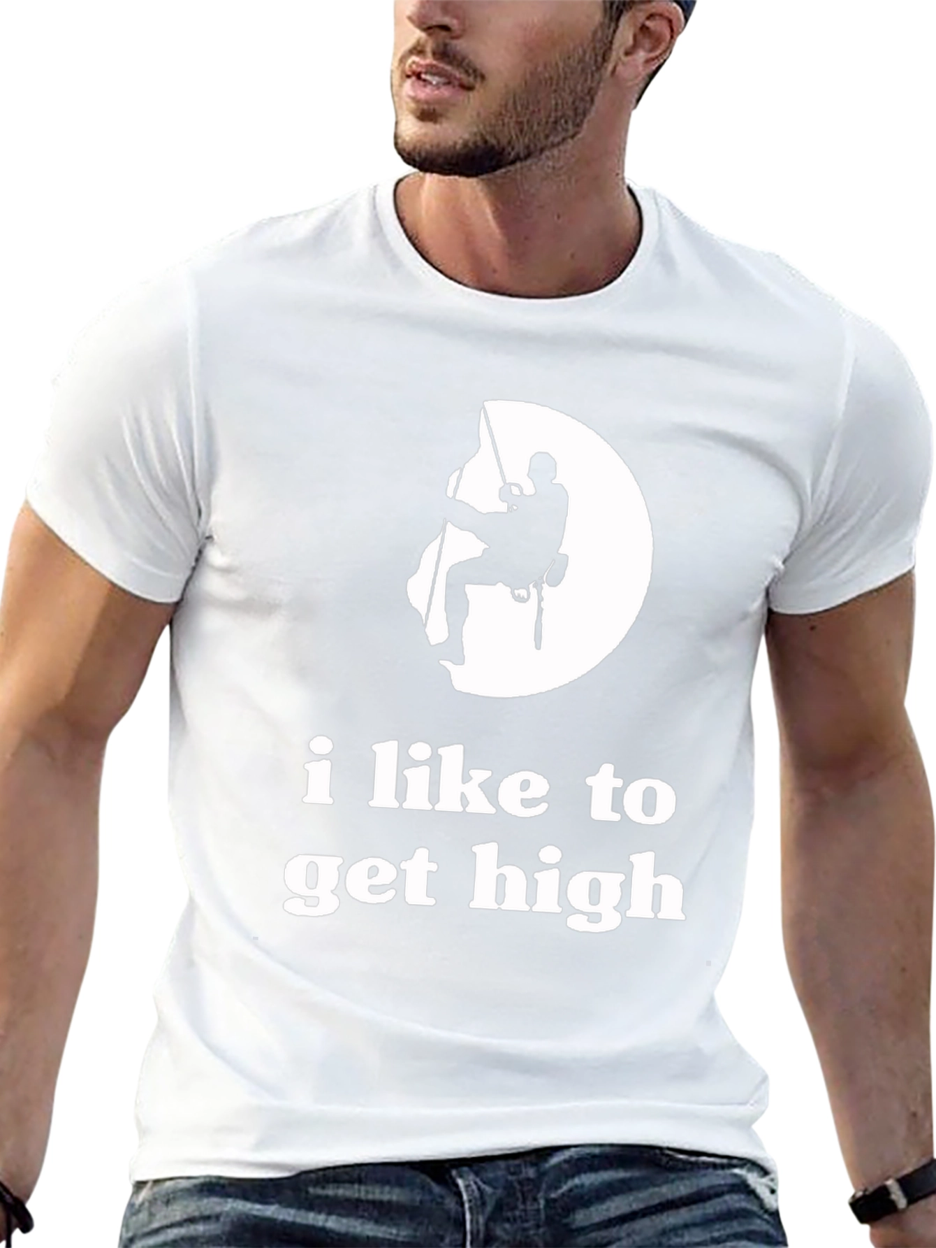 Camiseta Negra Me gusta escalar alto