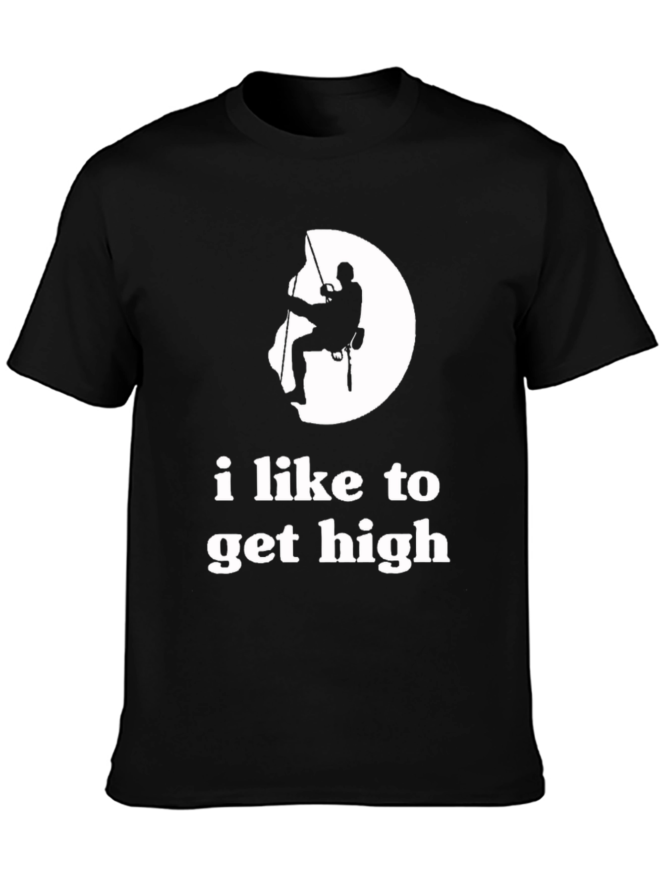 Camiseta Negra Me gusta escalar alto