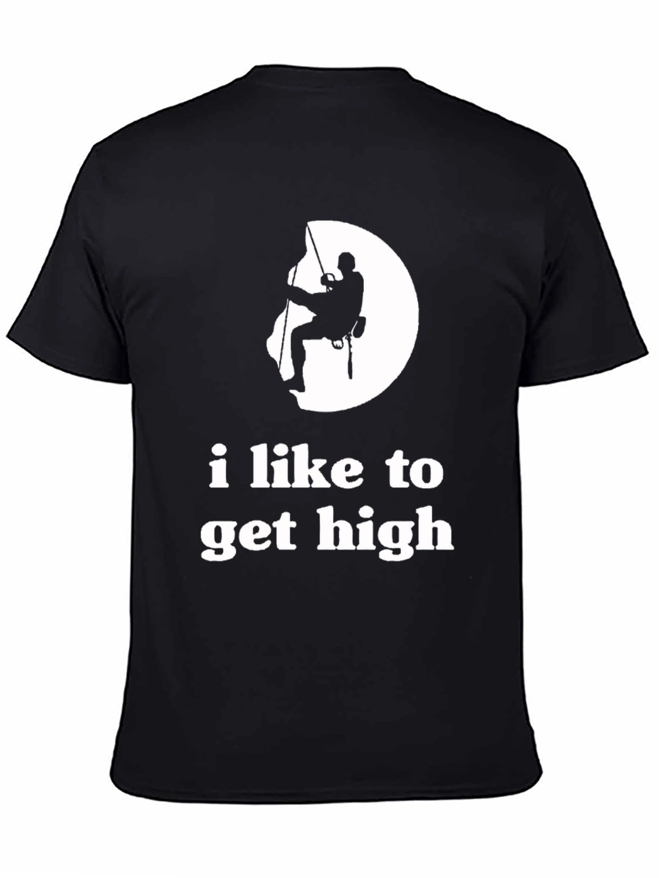 Camiseta Negra Me gusta escalar alto