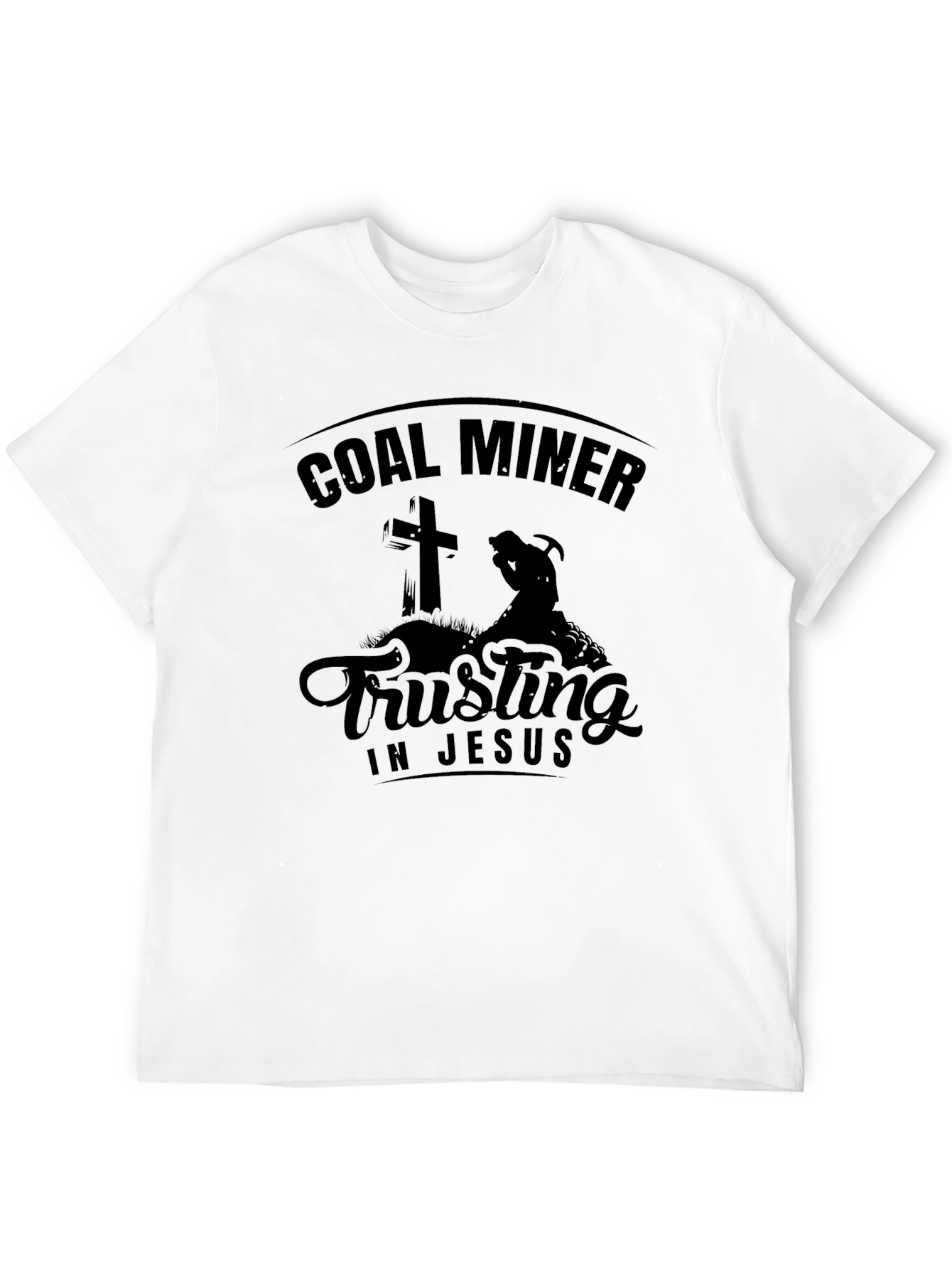 Camiseta Negra: Minero del Carbón - Confía en Jesús