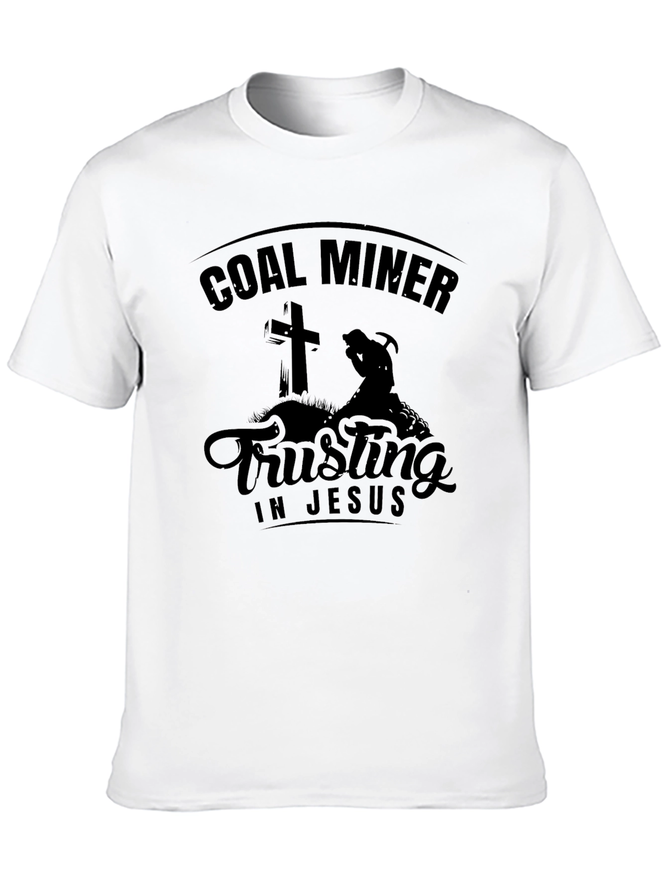 Camiseta Negra: Minero del Carbón - Confía en Jesús