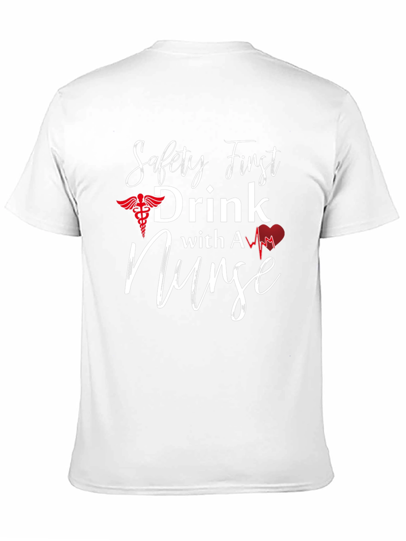 Camiseta Negra: Safety First Drink With A Nurse