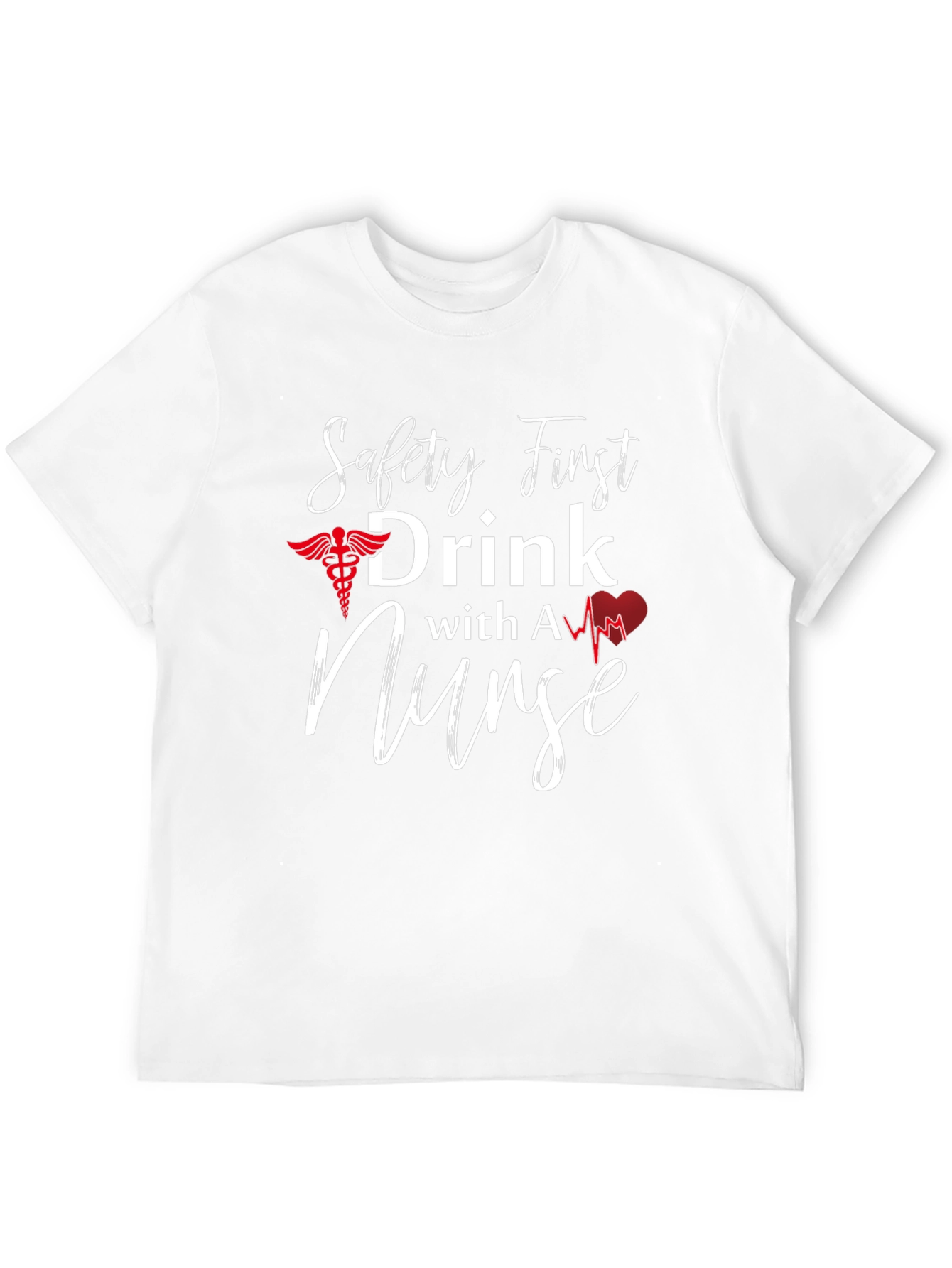 Camiseta Negra: Safety First Drink With A Nurse