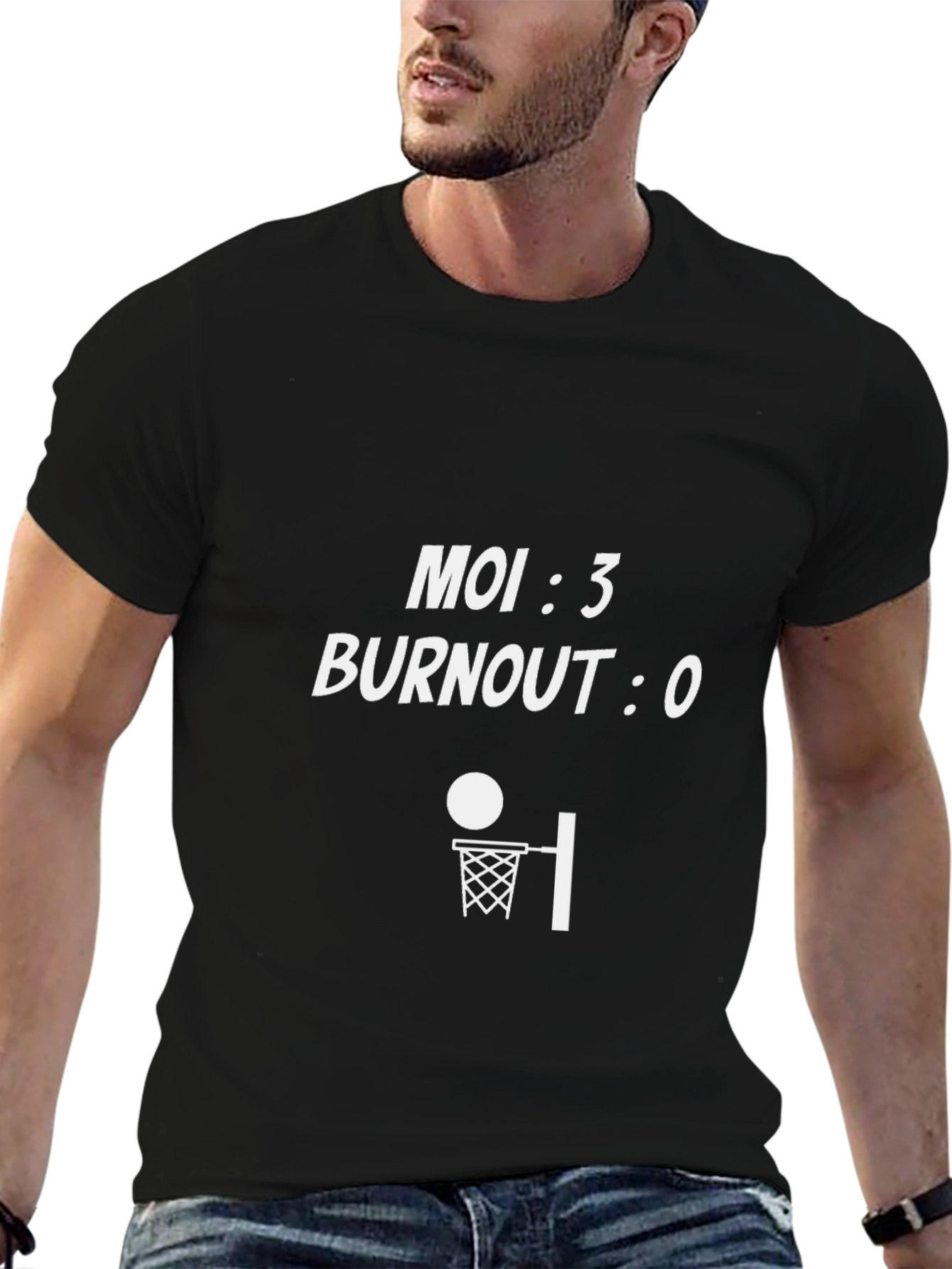 Camiseta Negra Moi 3 Burnout 0 Baloncesto