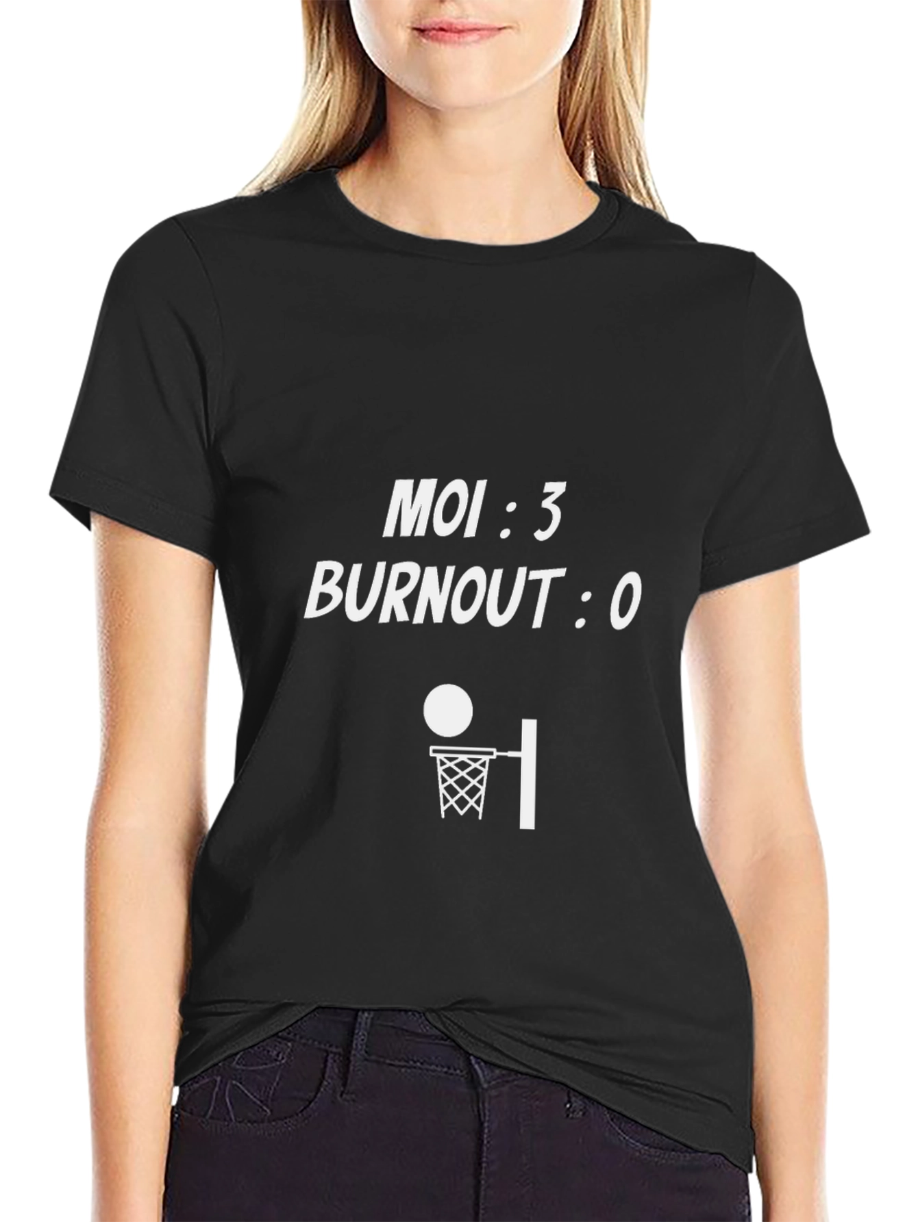 Camiseta Negra Moi 3 Burnout 0 Baloncesto