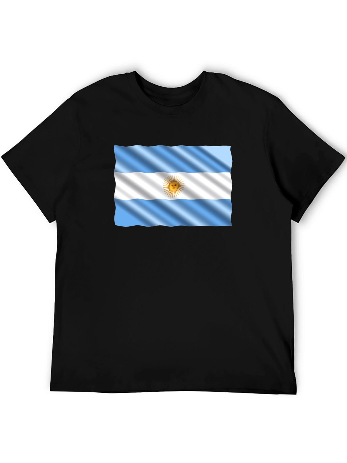 Camiseta Negra con Bandera Argentina