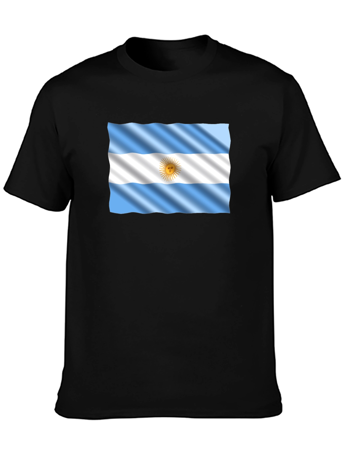 Camiseta Negra con Bandera Argentina