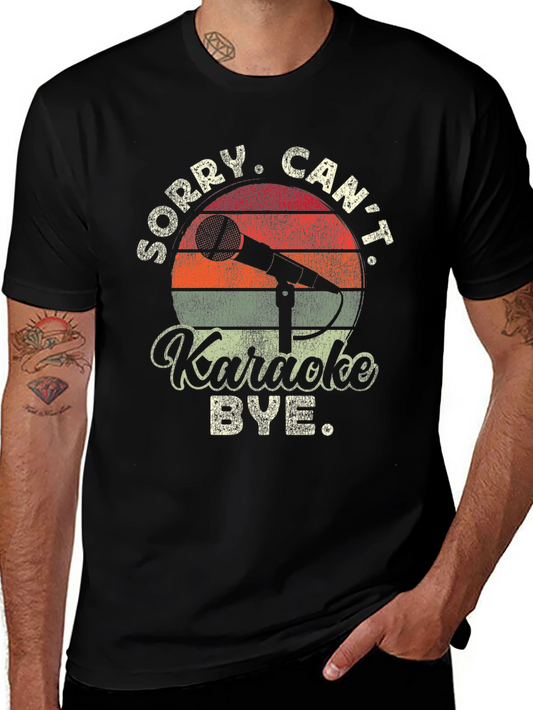 Camiseta Negra Divertida con Diseño Karaoke