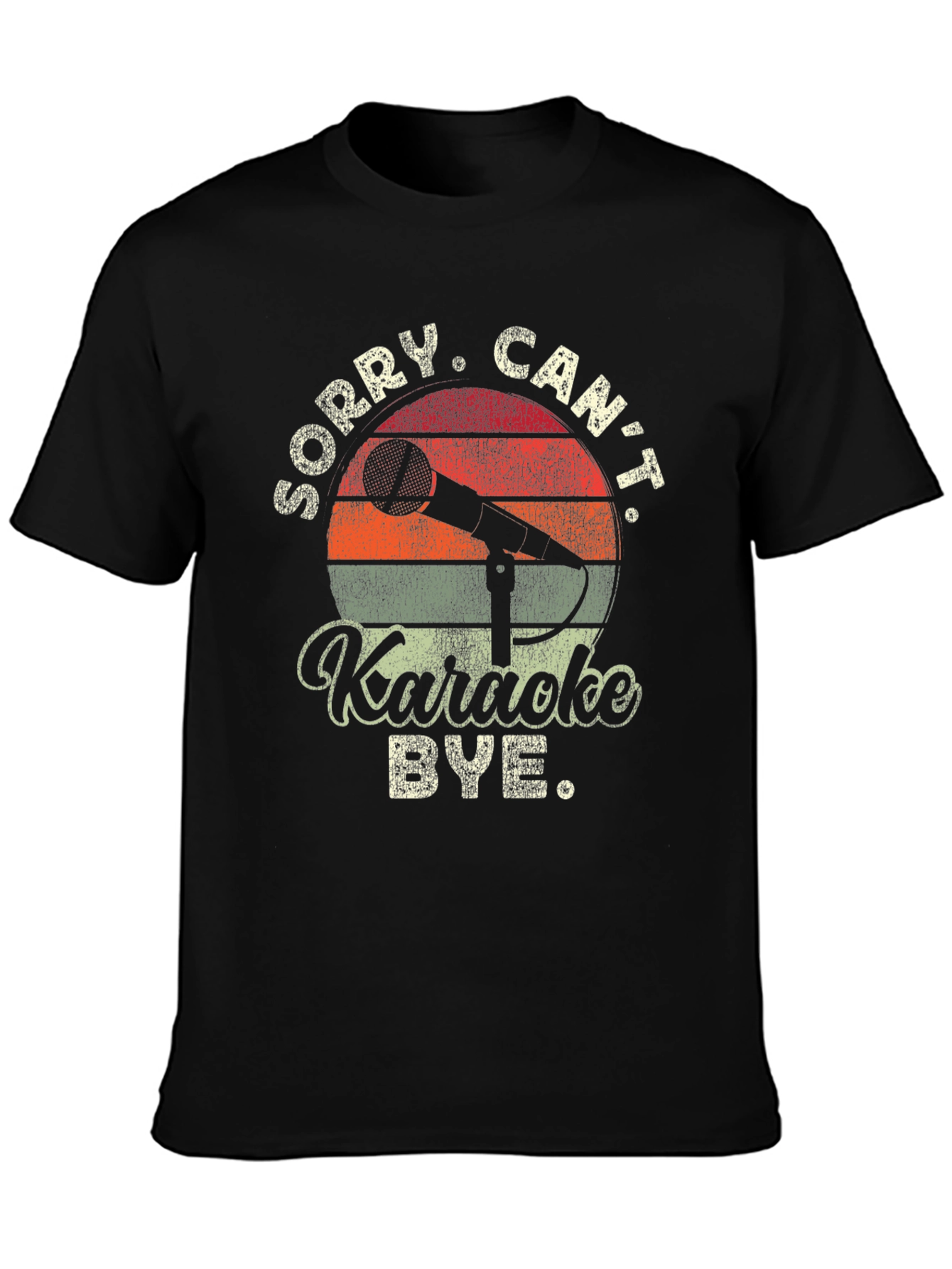 Camiseta Negra Divertida con Diseño Karaoke