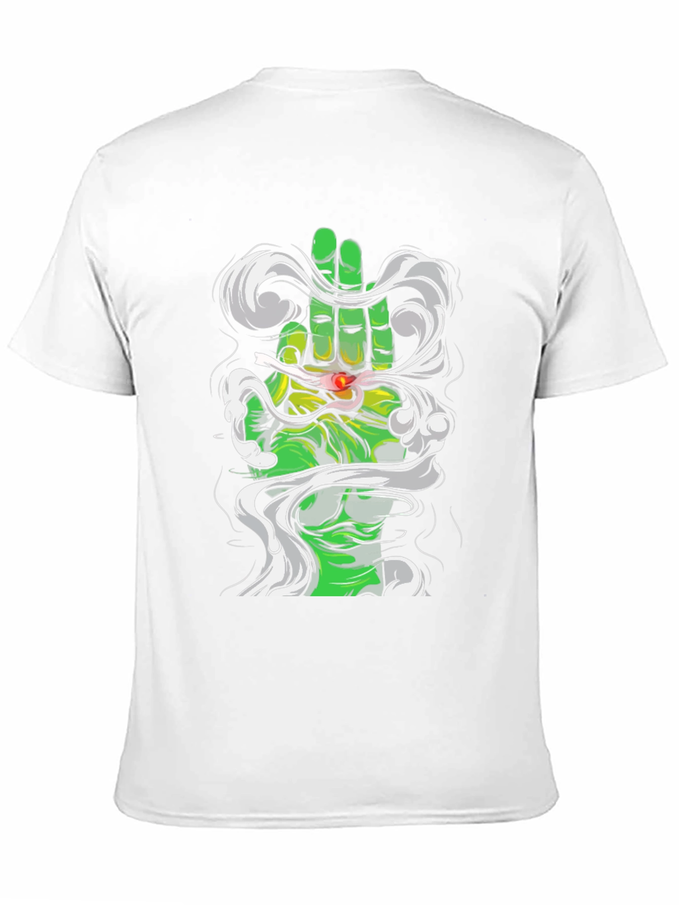 Camiseta Negra Diseño Mano Hulk Fumando