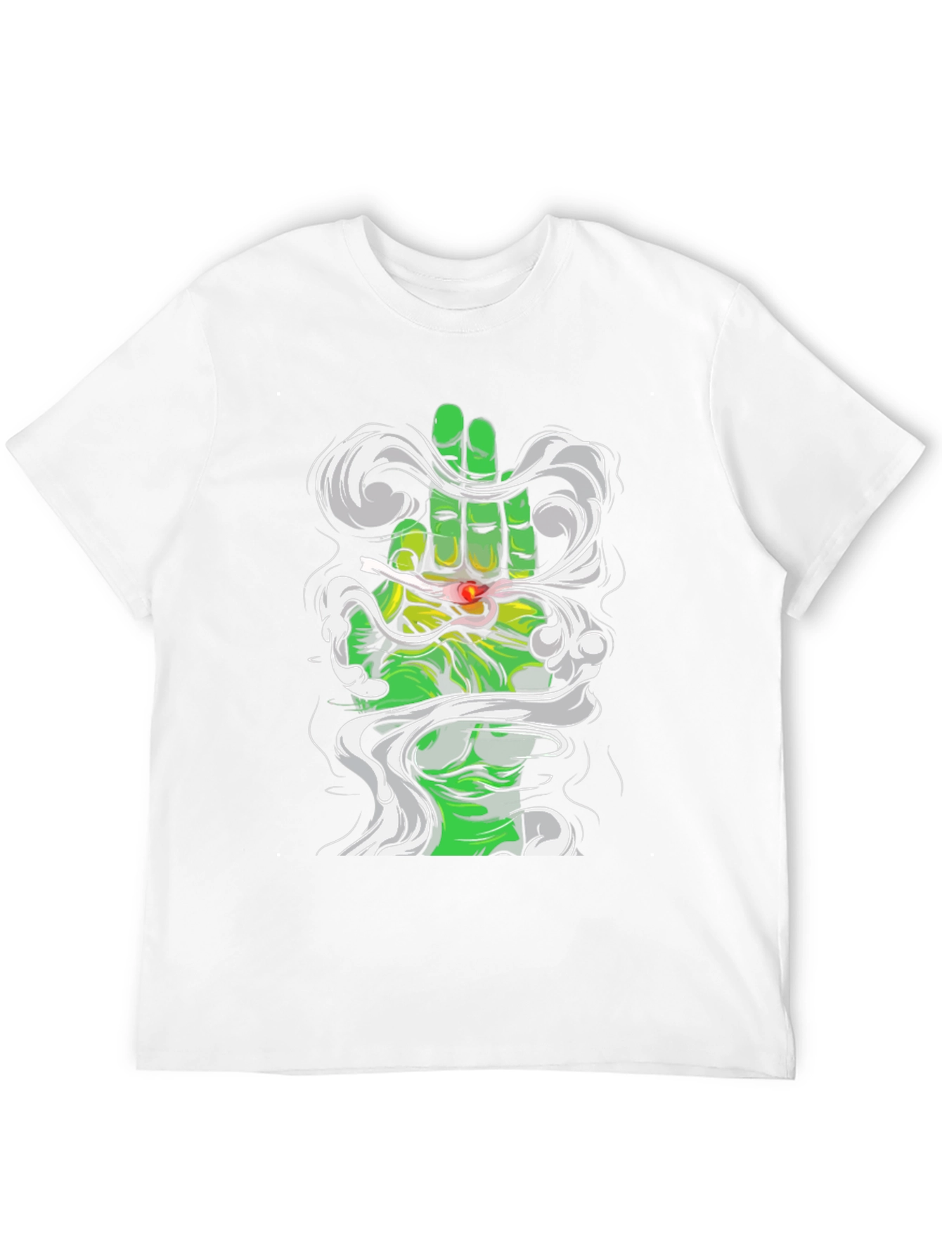 Camiseta Negra Diseño Mano Hulk Fumando