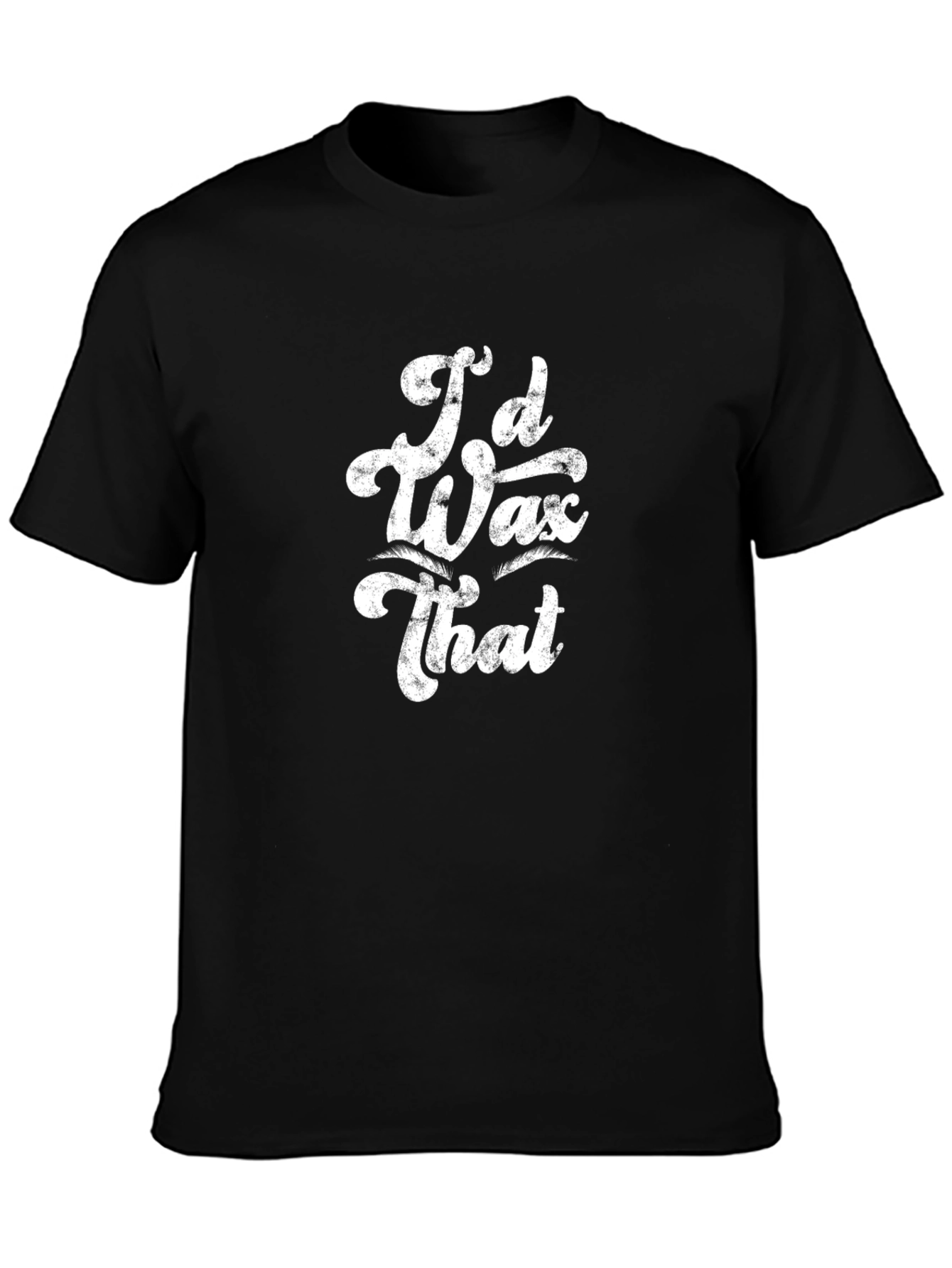 Camiseta Negra con Diseño Humorístico Id Wax That