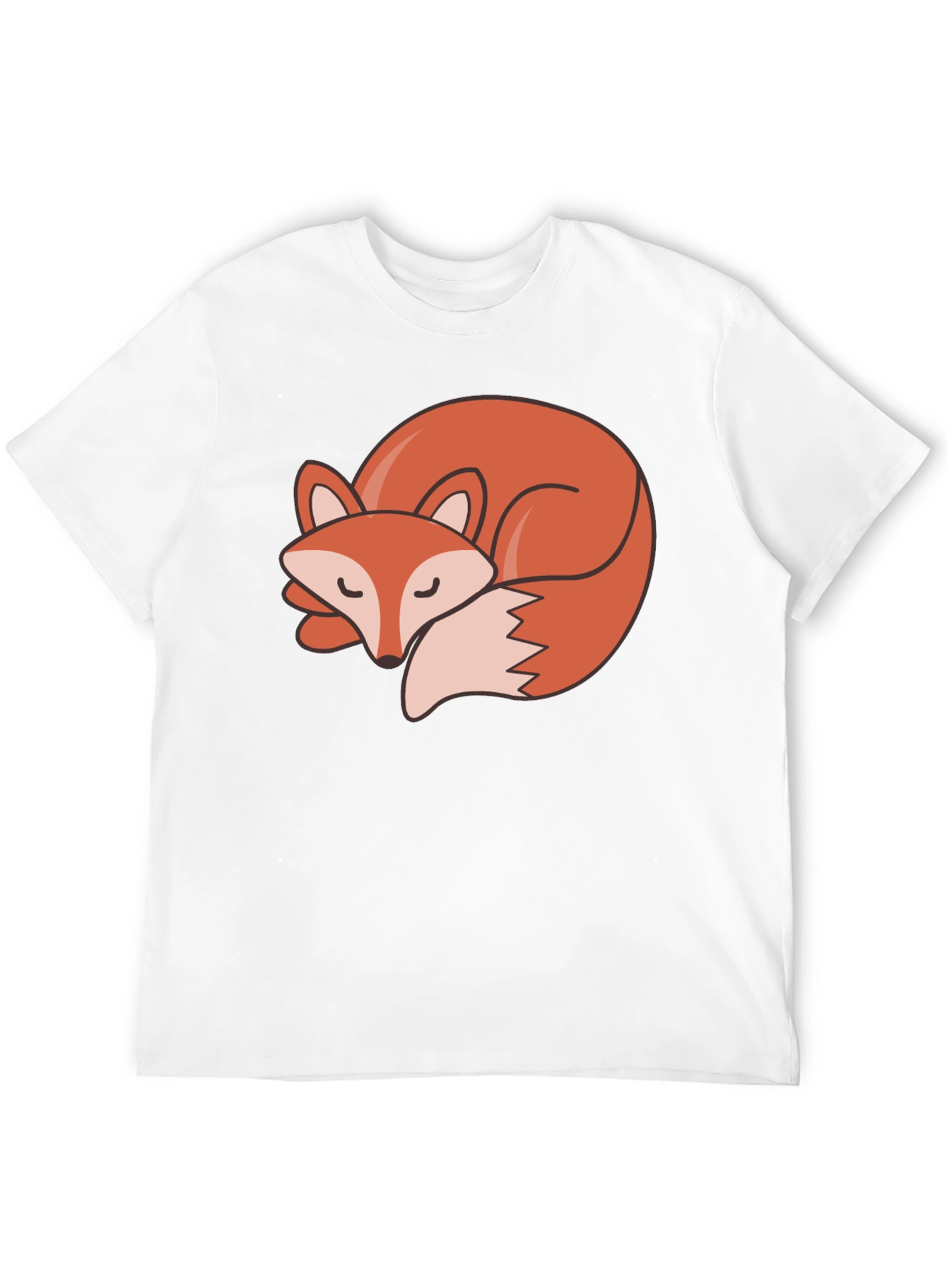 Camiseta Negra con Diseño de Zorro Dormilón