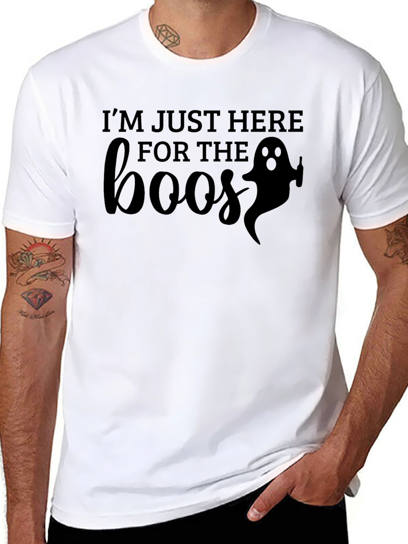 Camiseta Halloween Boos Negra para Hombre