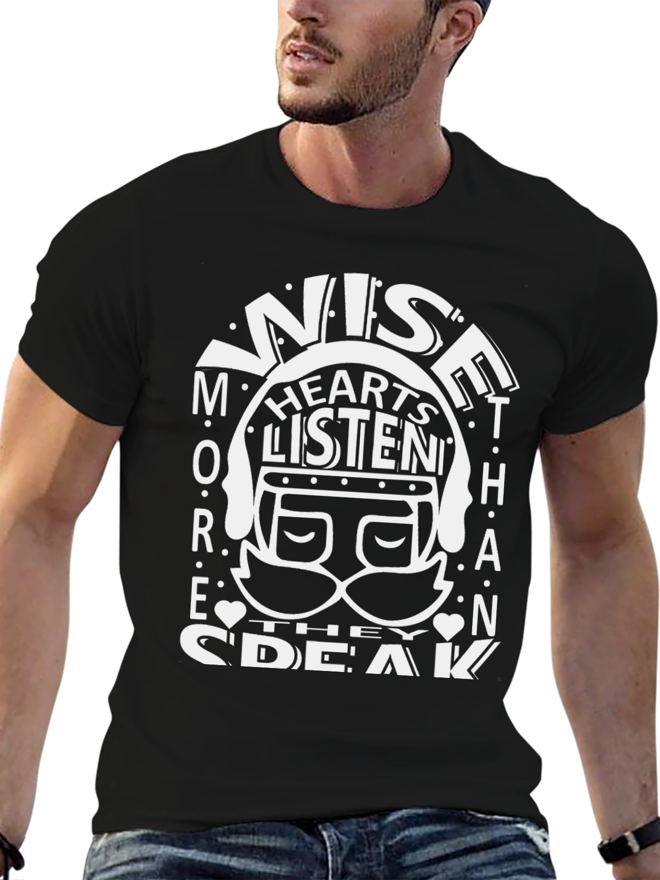 Camiseta Negra: Sabios Escuchan Más
