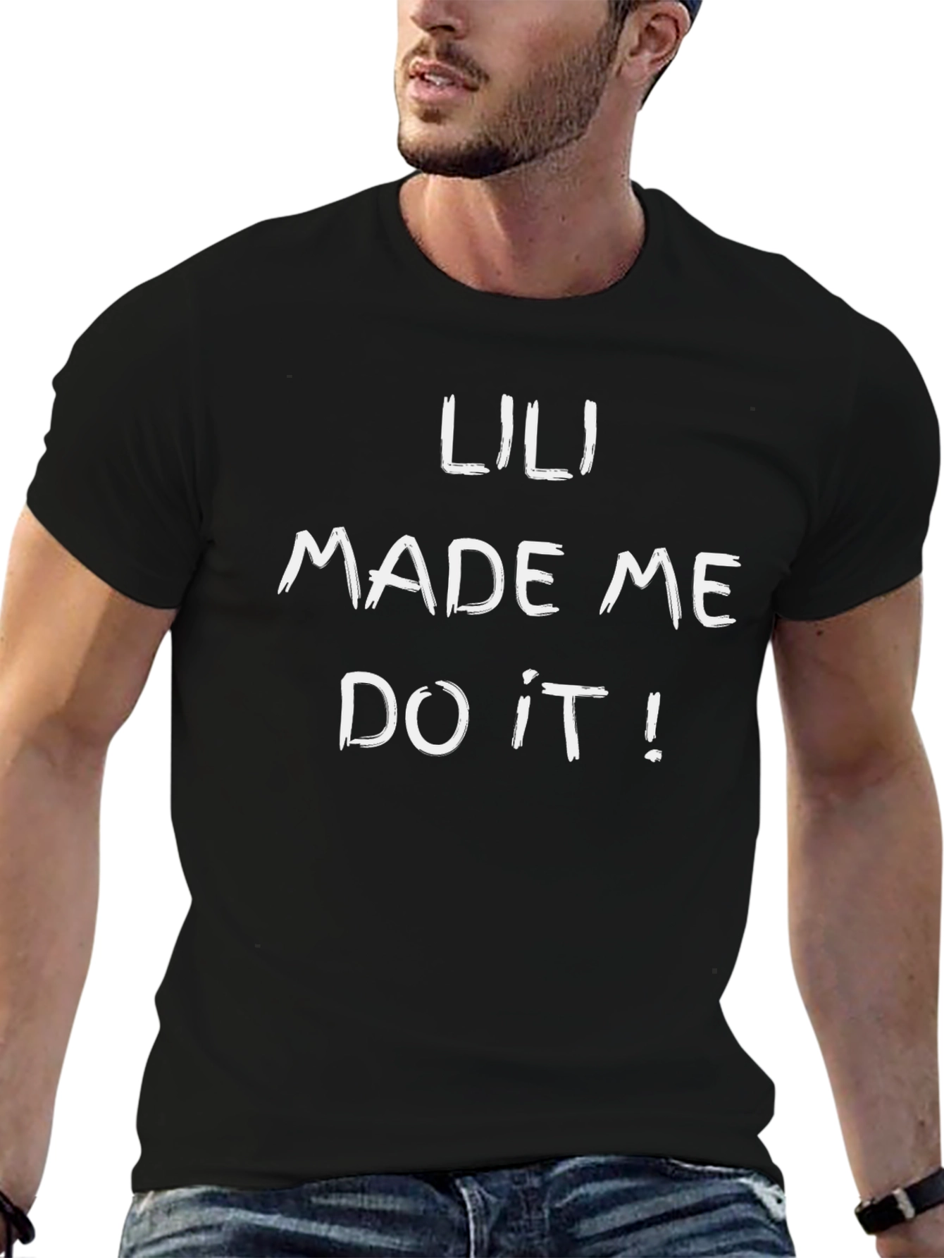 Camiseta Negra Lili Made Me Do It! Algodón