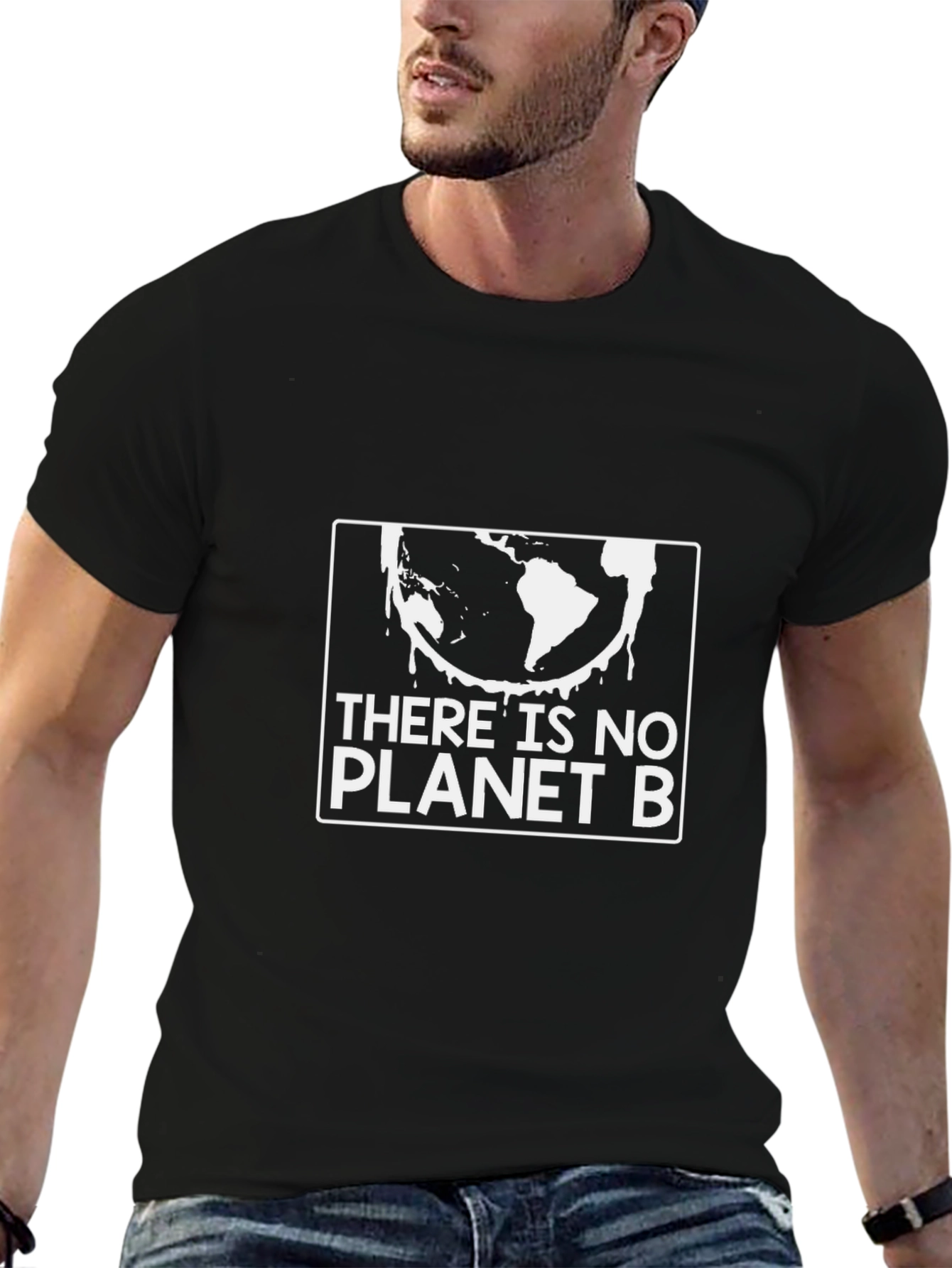 Camiseta Negra No Hay Planeta B para Conciencia Ambiental