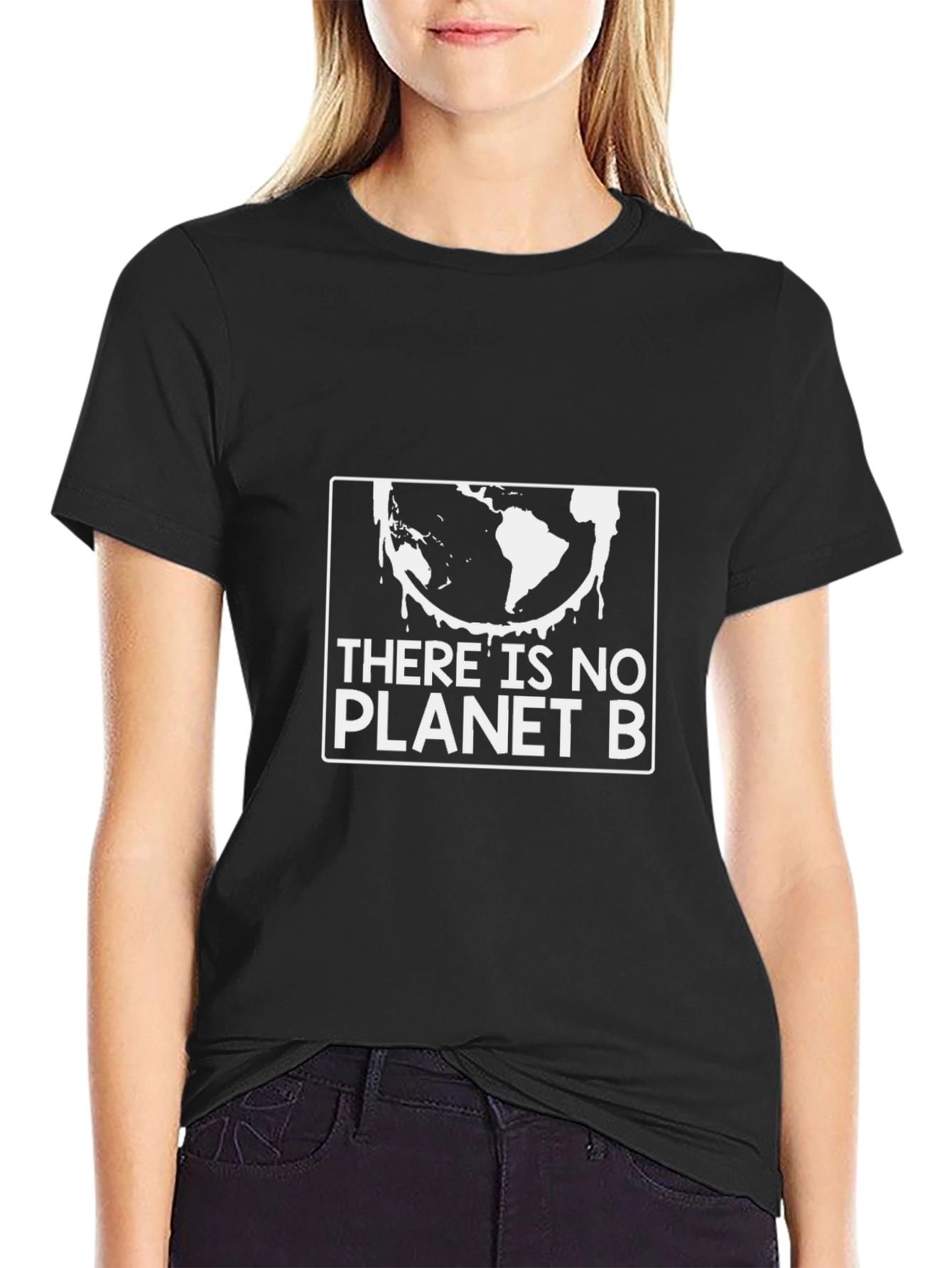 Camiseta Negra No Hay Planeta B para Conciencia Ambiental