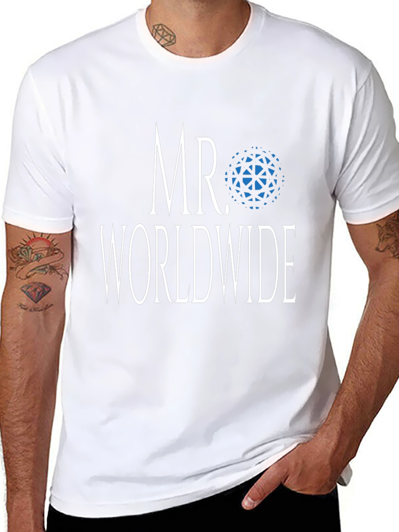 Camiseta Hombre - Mr. Worldwide - Algodón Suave