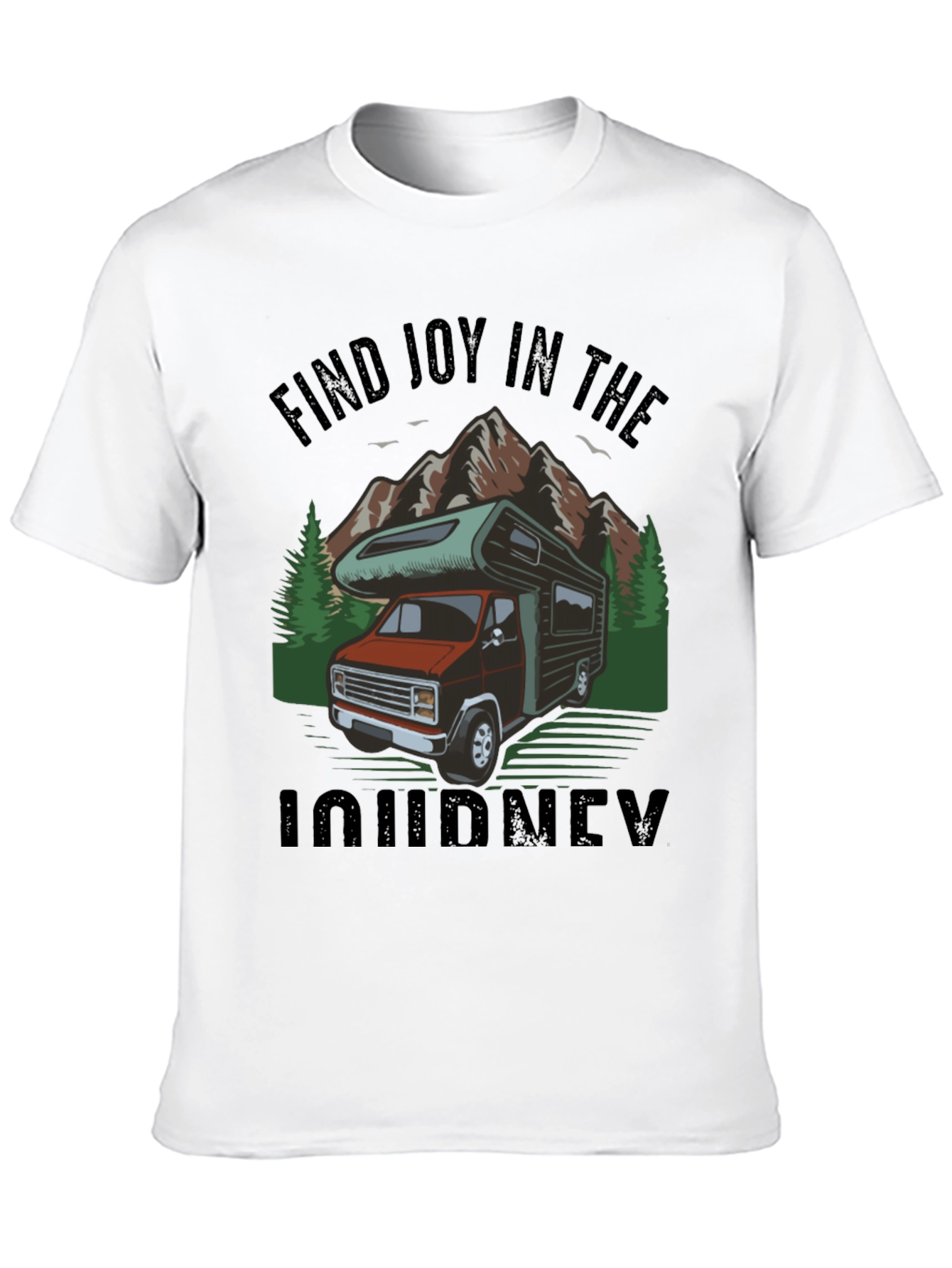 Camiseta Negra Encuentra Alegría en el Viaje