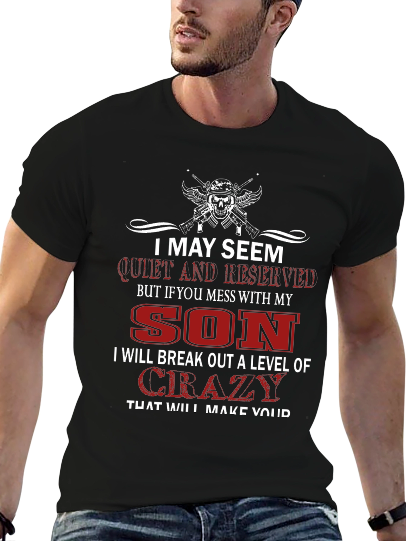 Camiseta Negra I May Seem Quiet para Hombre