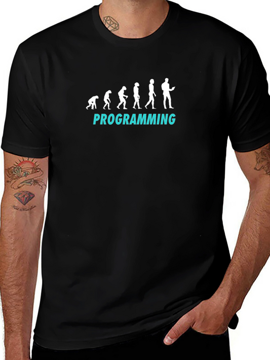 Camiseta Negra Evolución Programación Hombre